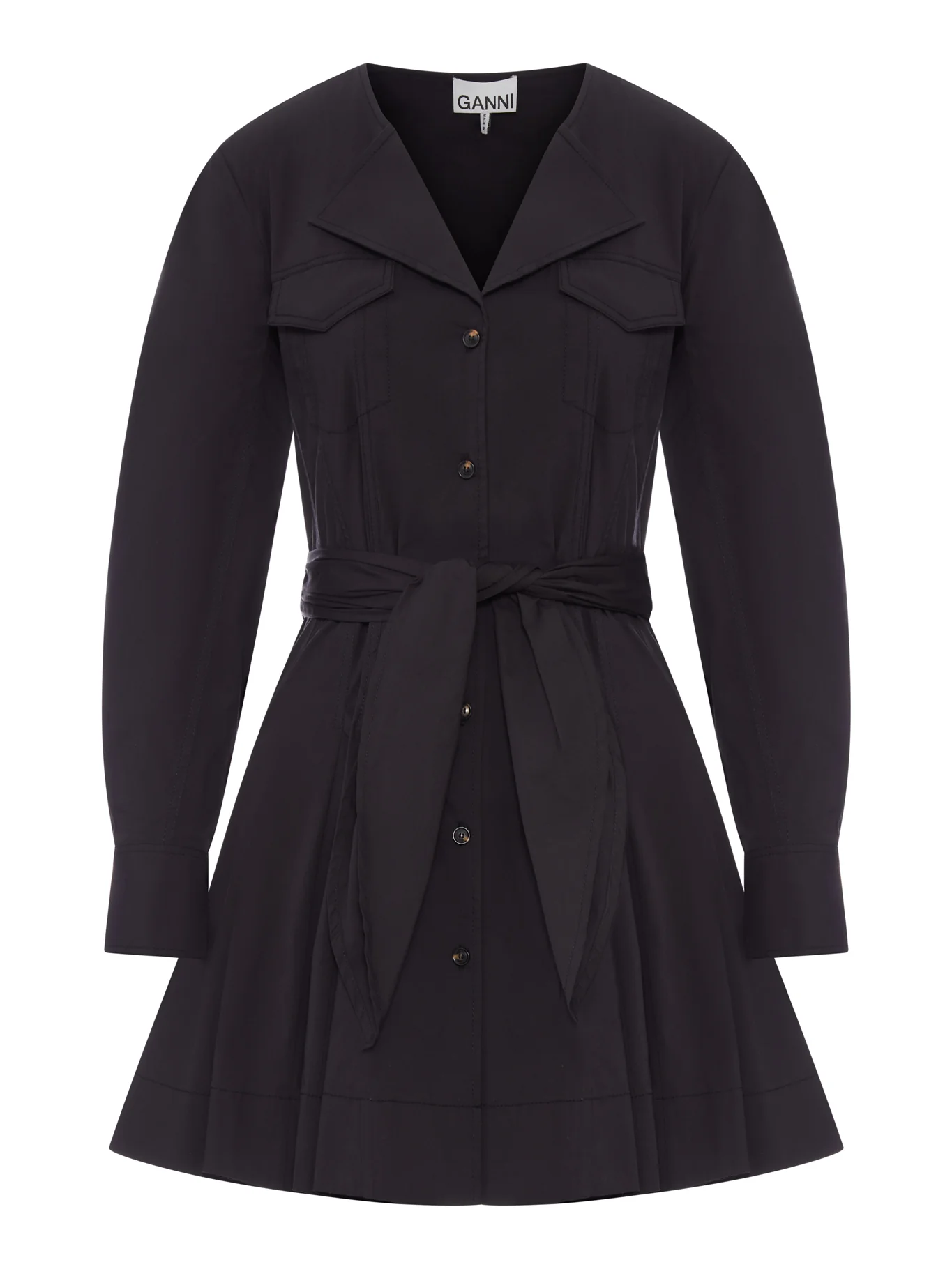 STRETCH COTTON CHEMISIER DRESS