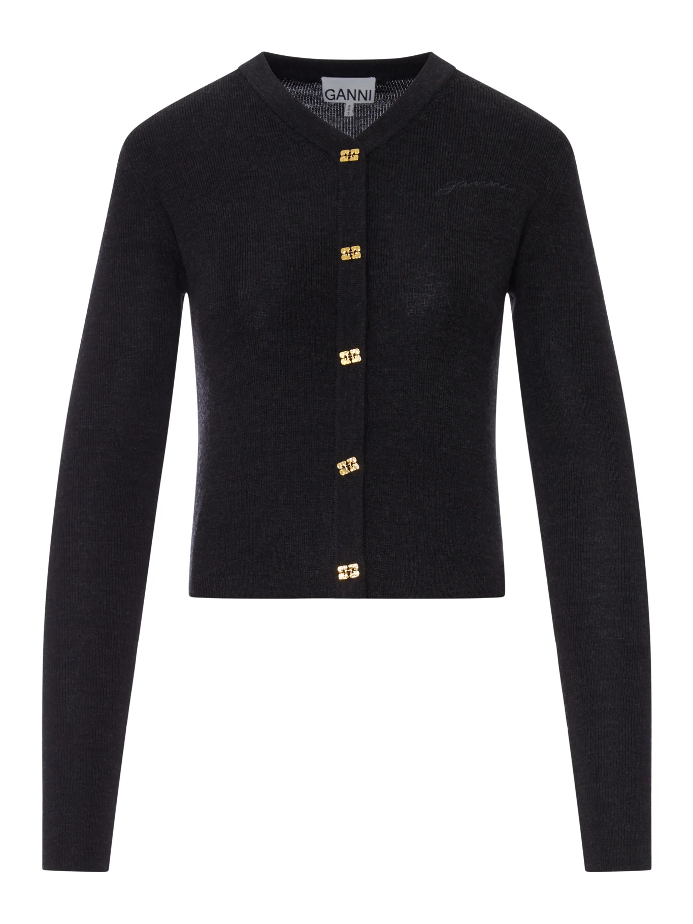 WOOL CARDIGAN WITH EMBROIDERED LOGO