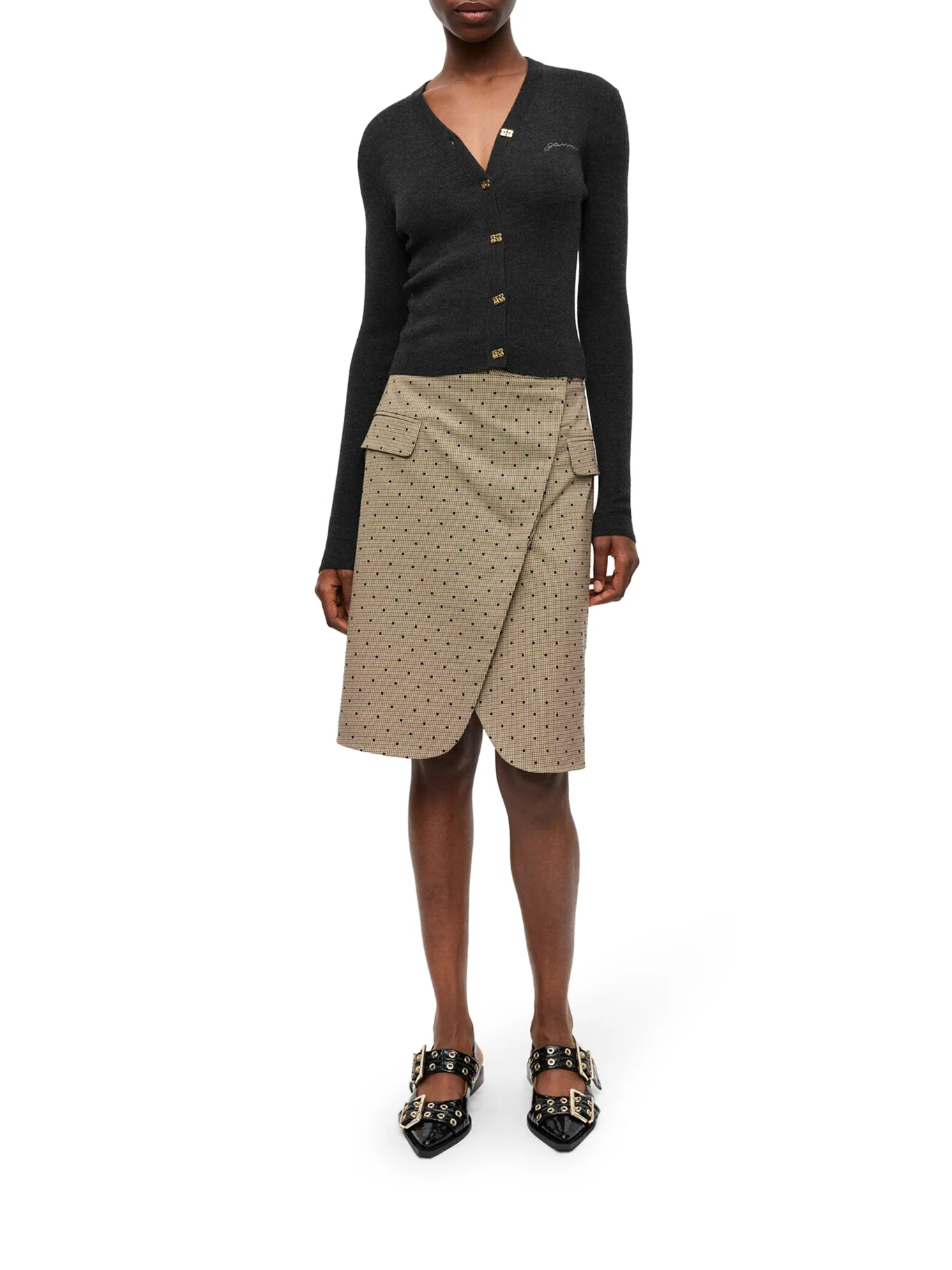 WOOL CARDIGAN WITH EMBROIDERED LOGO - Image 2