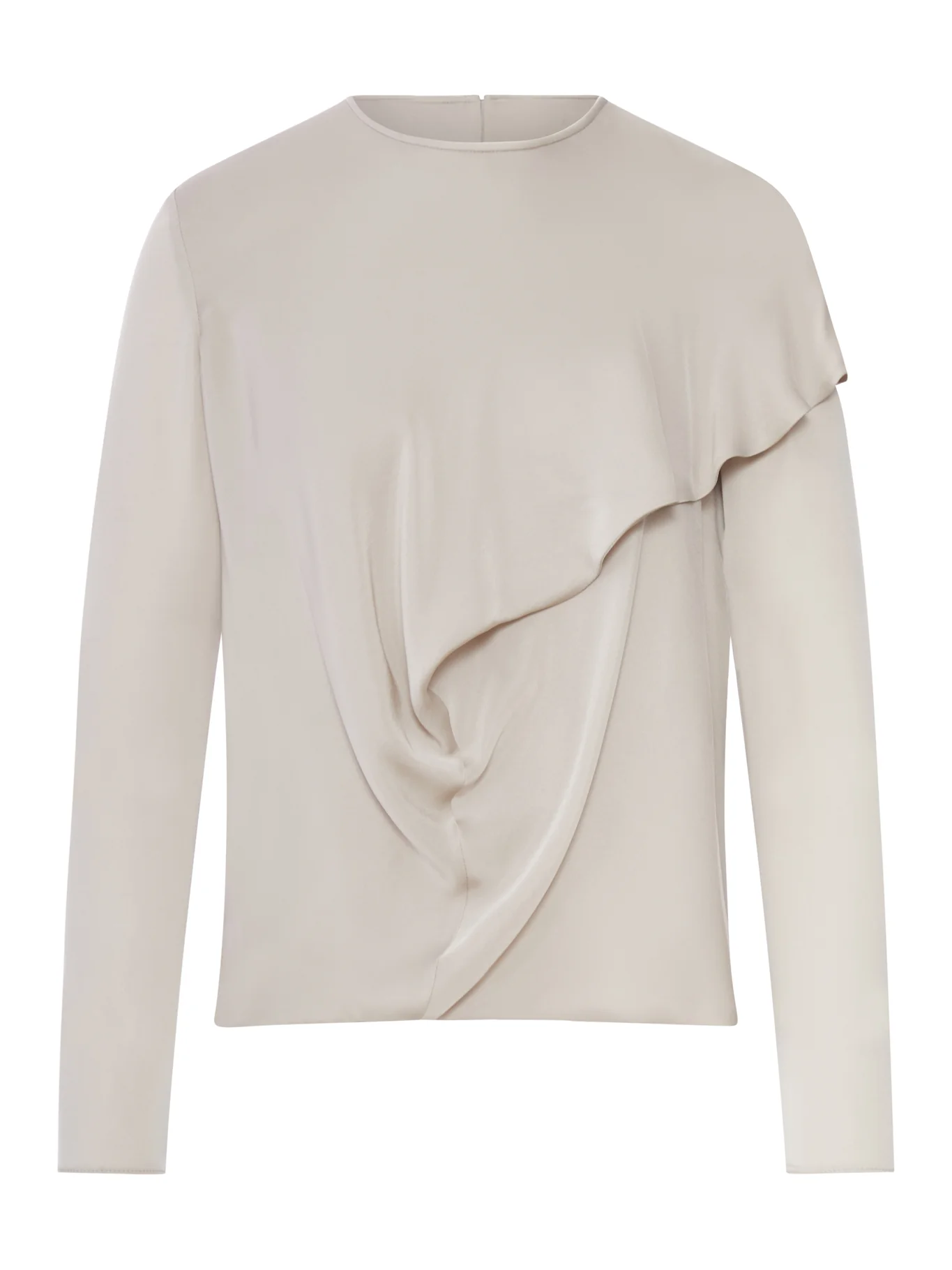 DRAPED SILK CHARMEUSE BLOUSE