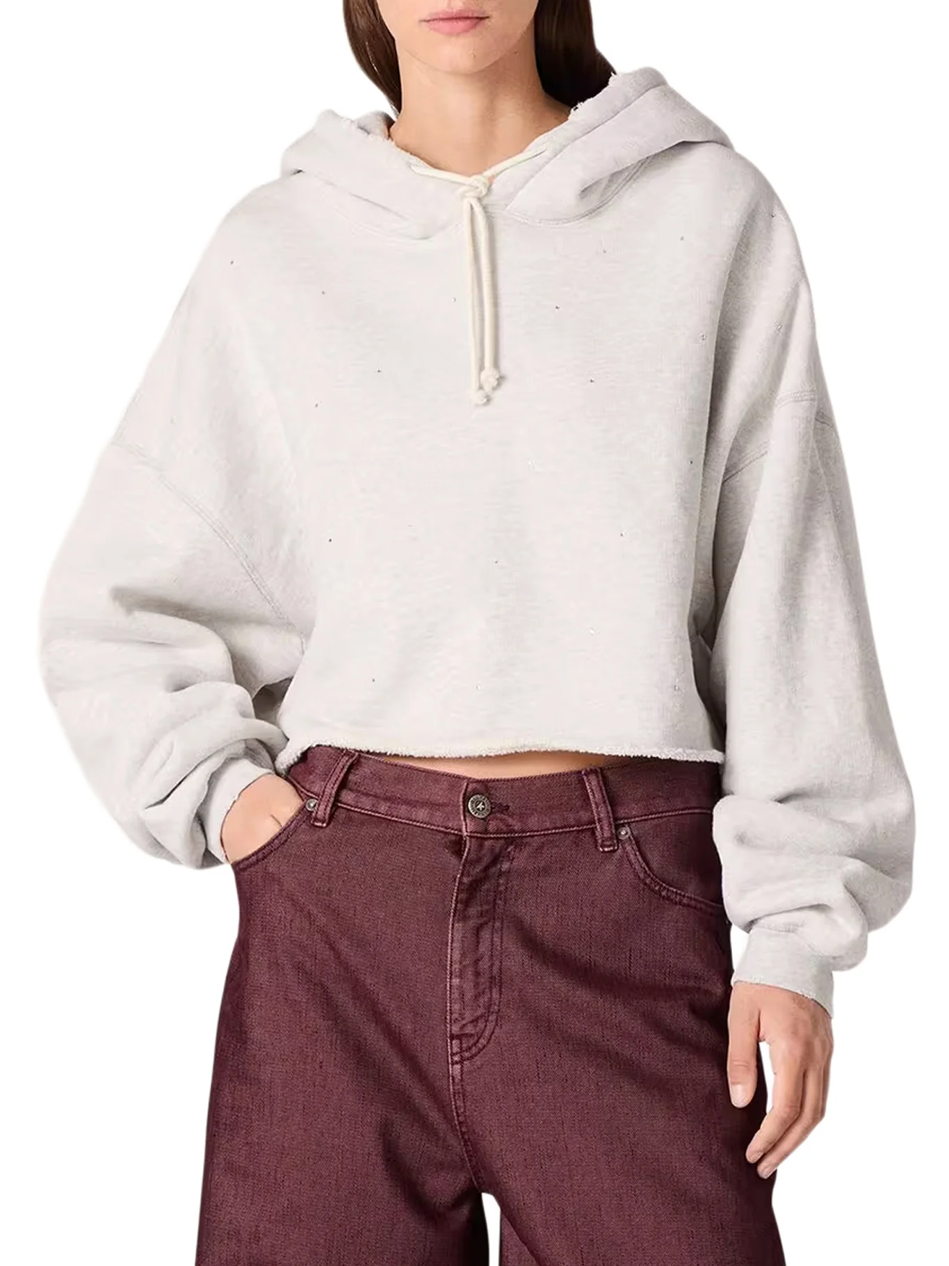 CROPPED HOODIE WITH MICRO APPLICATIONS - Image 3