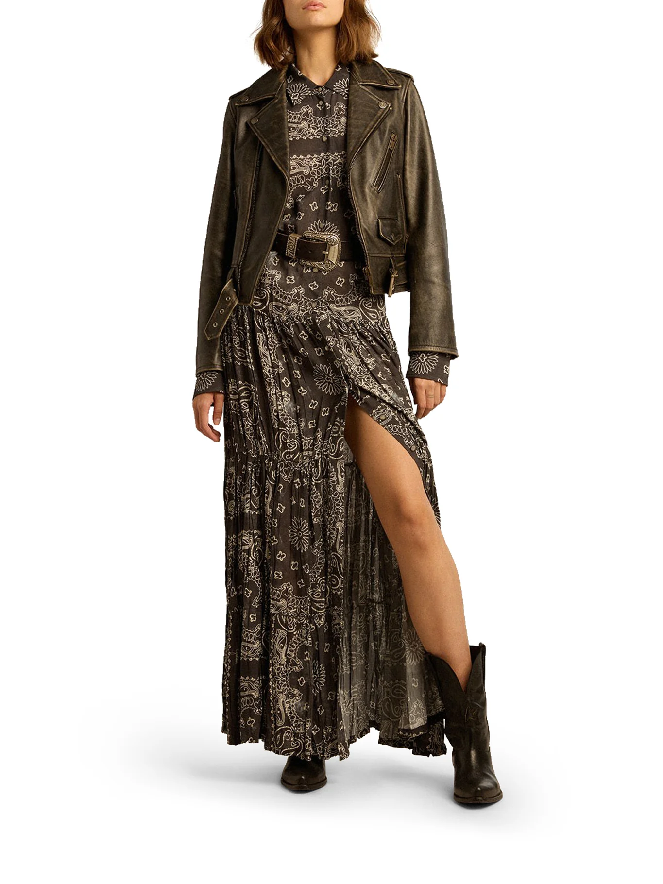 BIKER JACKET WITH A LIVED EFFECT - Image 2