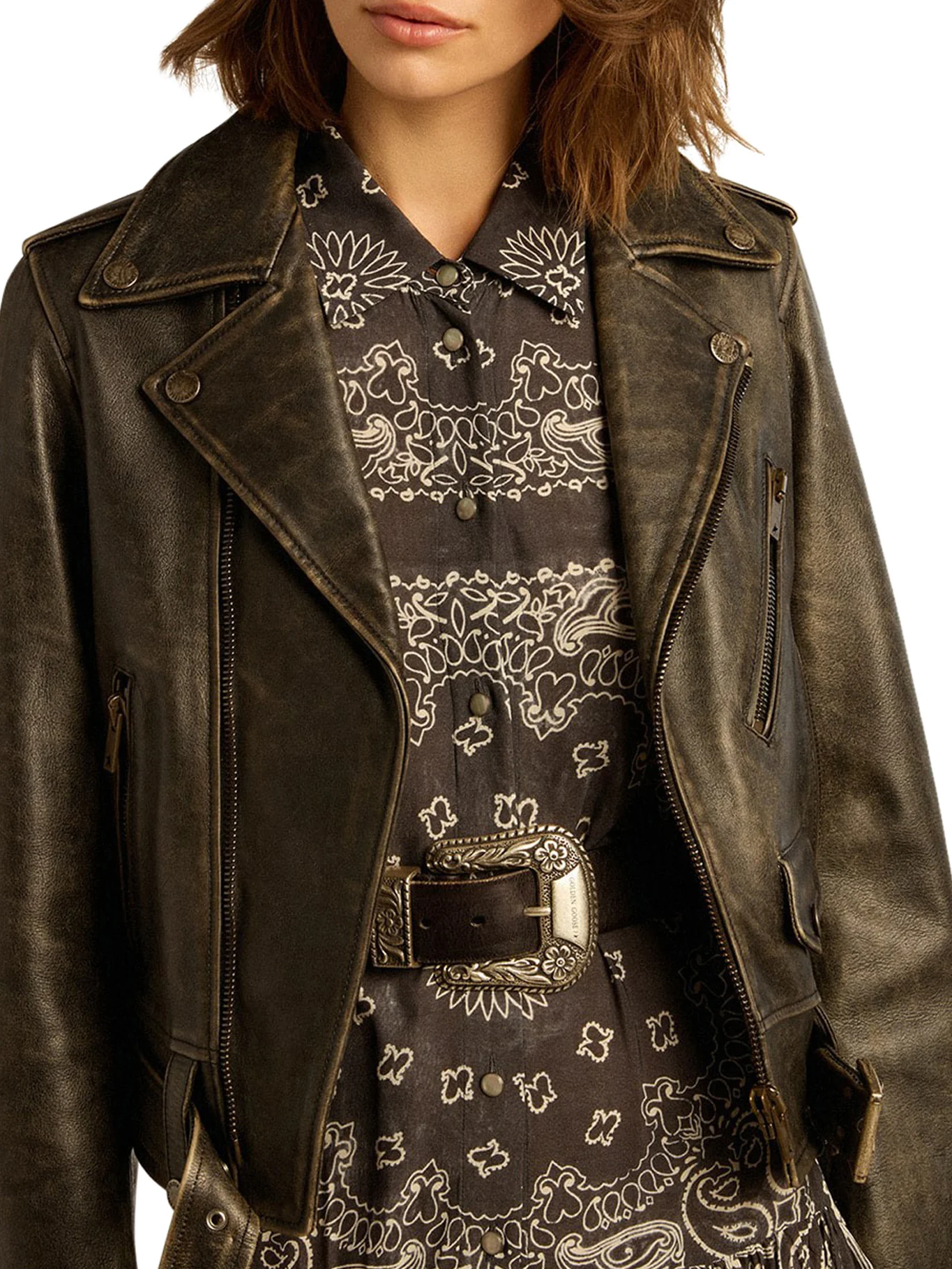 BIKER JACKET WITH A LIVED EFFECT - Image 3