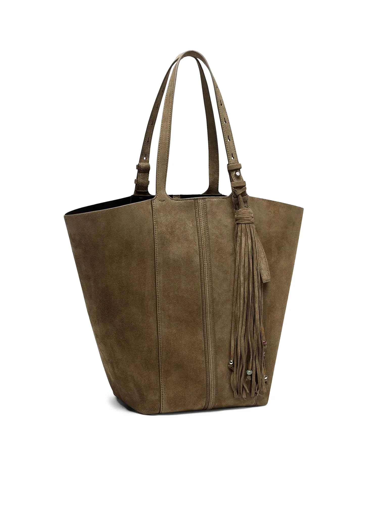 SUEDE TOTE BAG WITH FRINGES - Image 2