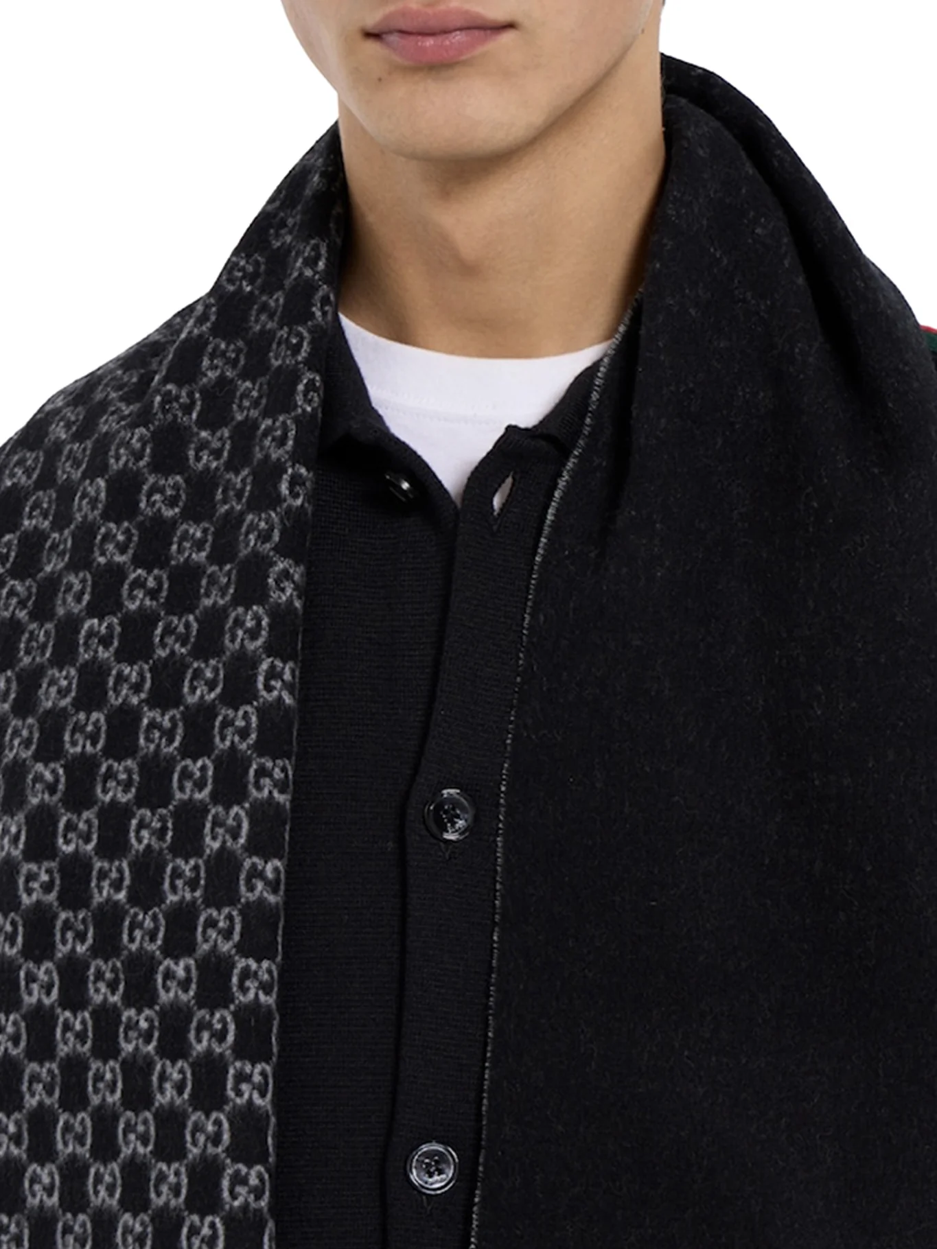 GG WOOL AND CASHMERE SCARF - Image 3