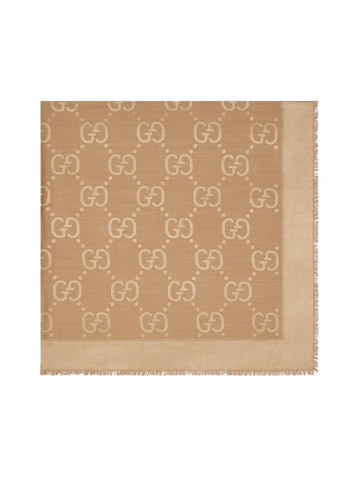 JACQUARD WOOL AND SILK SHAWL WITH GG PATTERN - Image 3