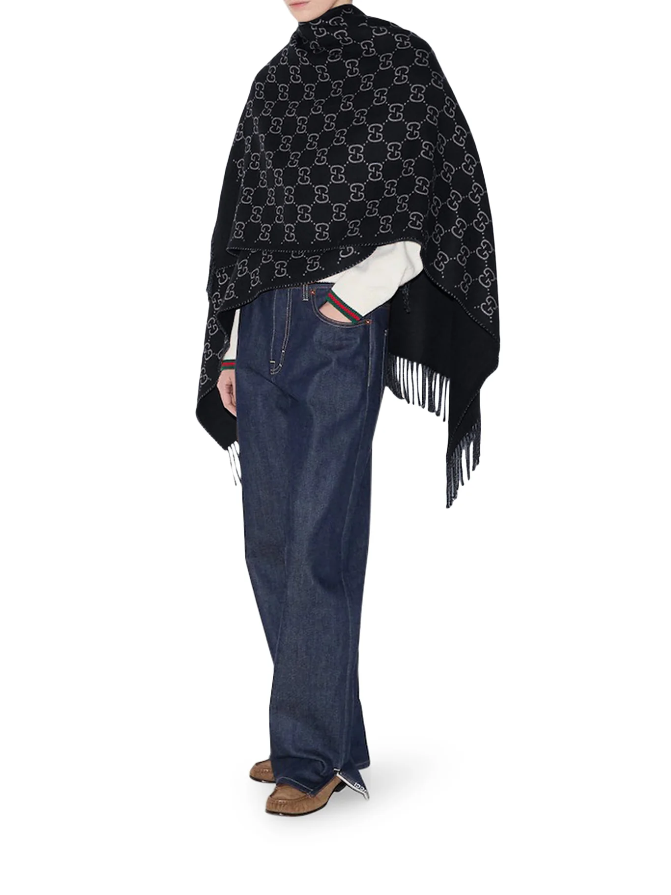 GG WOOL JACQUARD CAPE - Image 2