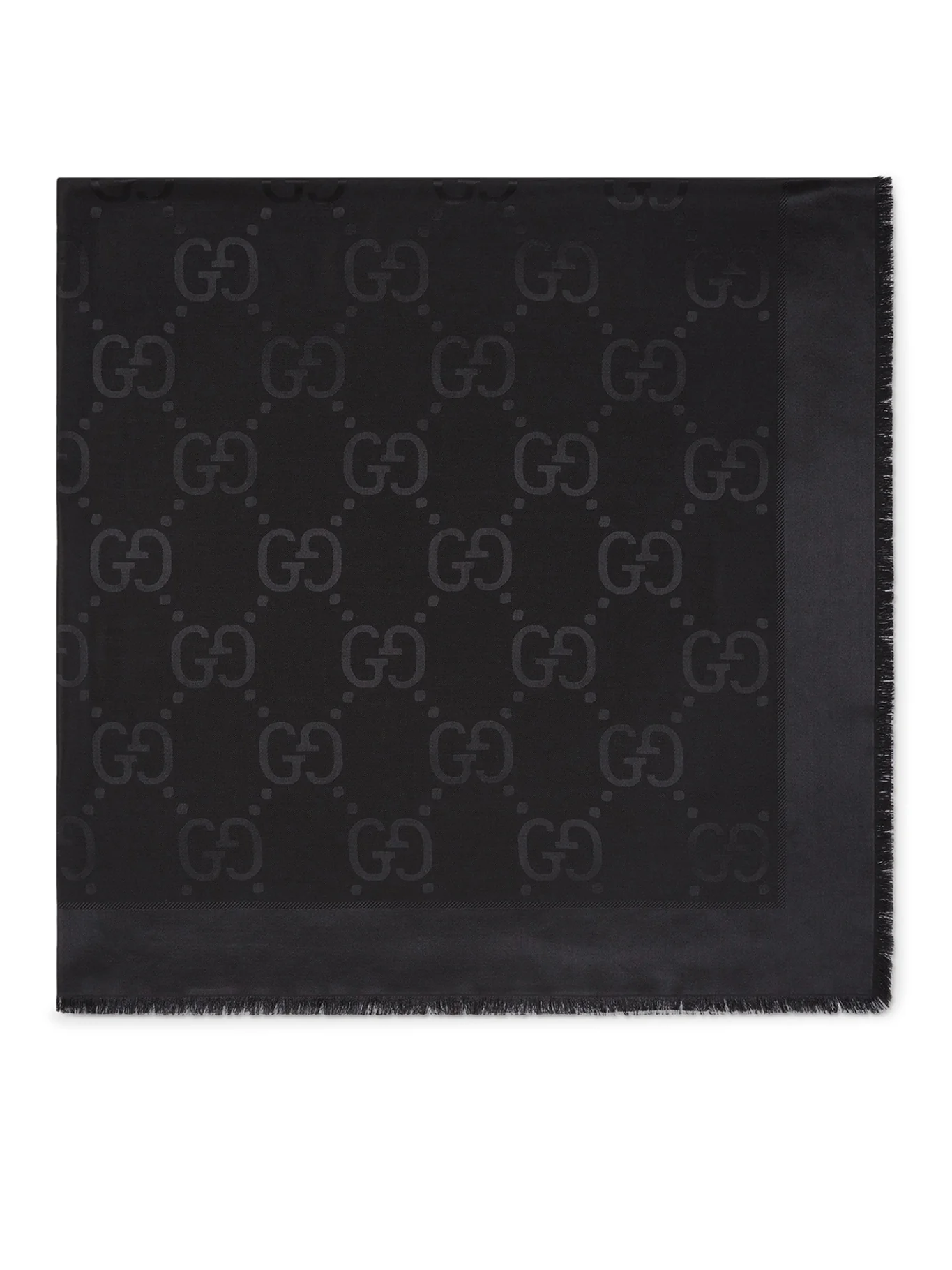 JACQUARD WOOL AND SILK SHAWL WITH GG MOTIF - Image 2