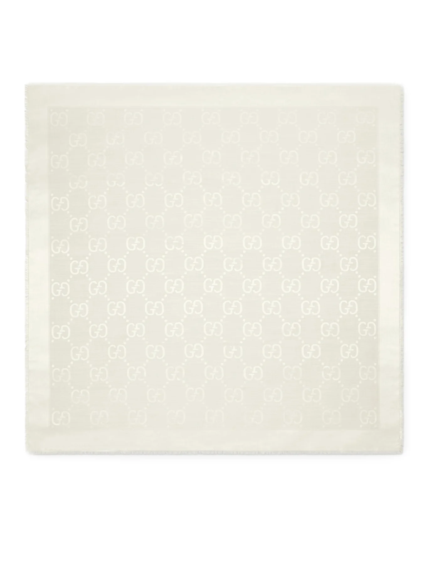 JACQUARD WOOL AND SILK SHAWL WITH GG PATTERN