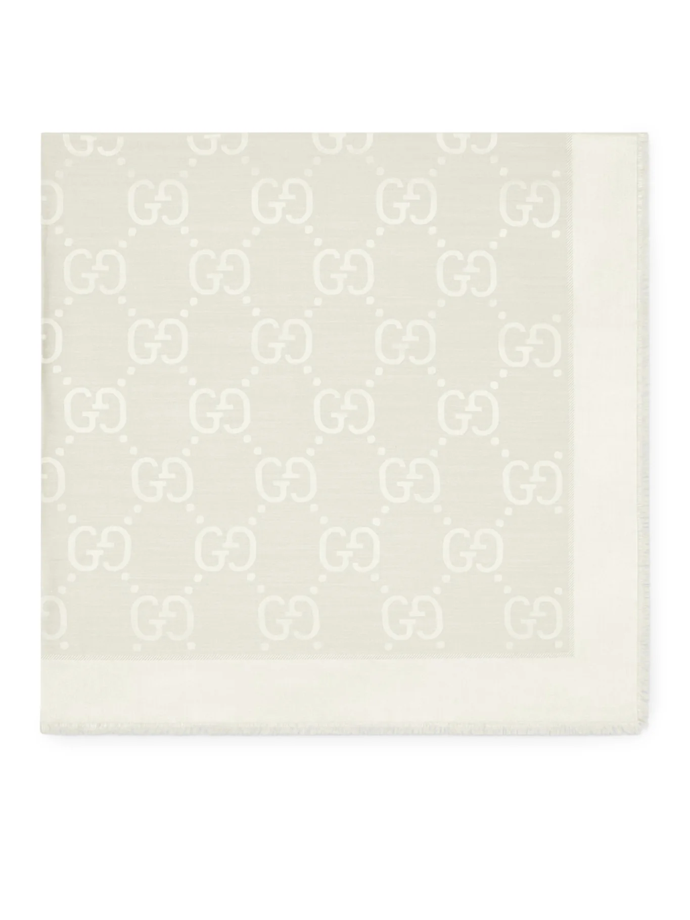 JACQUARD WOOL AND SILK SHAWL WITH GG PATTERN - Image 3