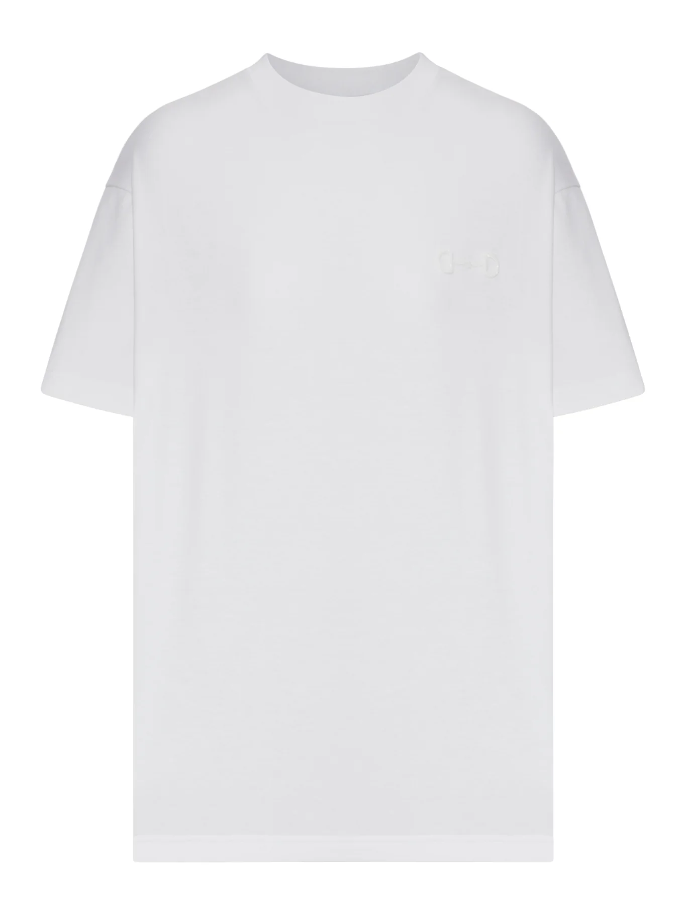 WHITE JERSEY T-SHIRT WITH EMBROIDERY