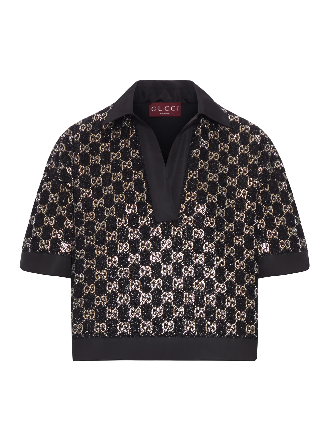 WOOL TWEED TOP WITH RHINESTONE