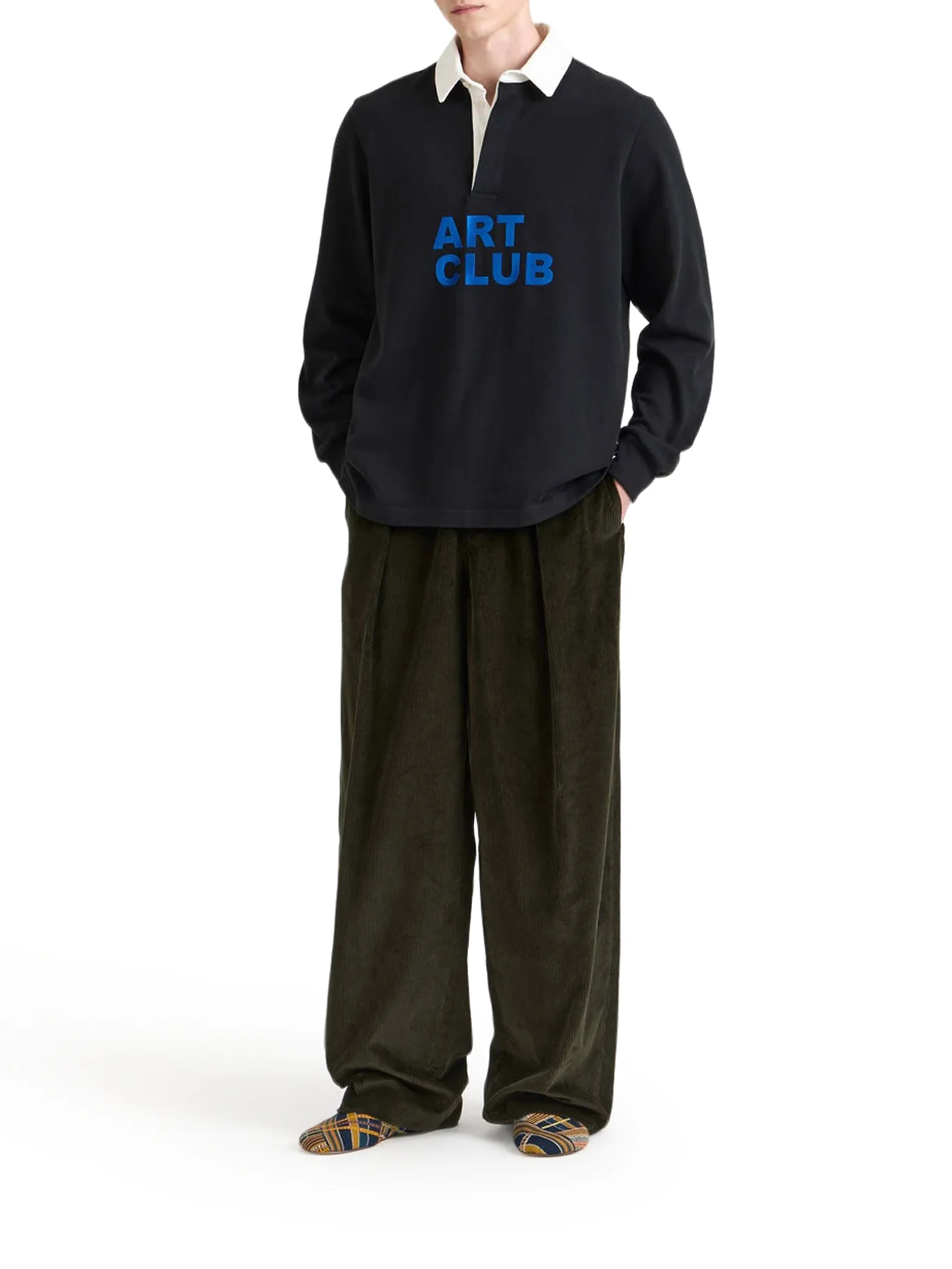 MEN`S "ART CLUB" RUGBY POLO SHIRT IN WASHED BLACK - Image 2