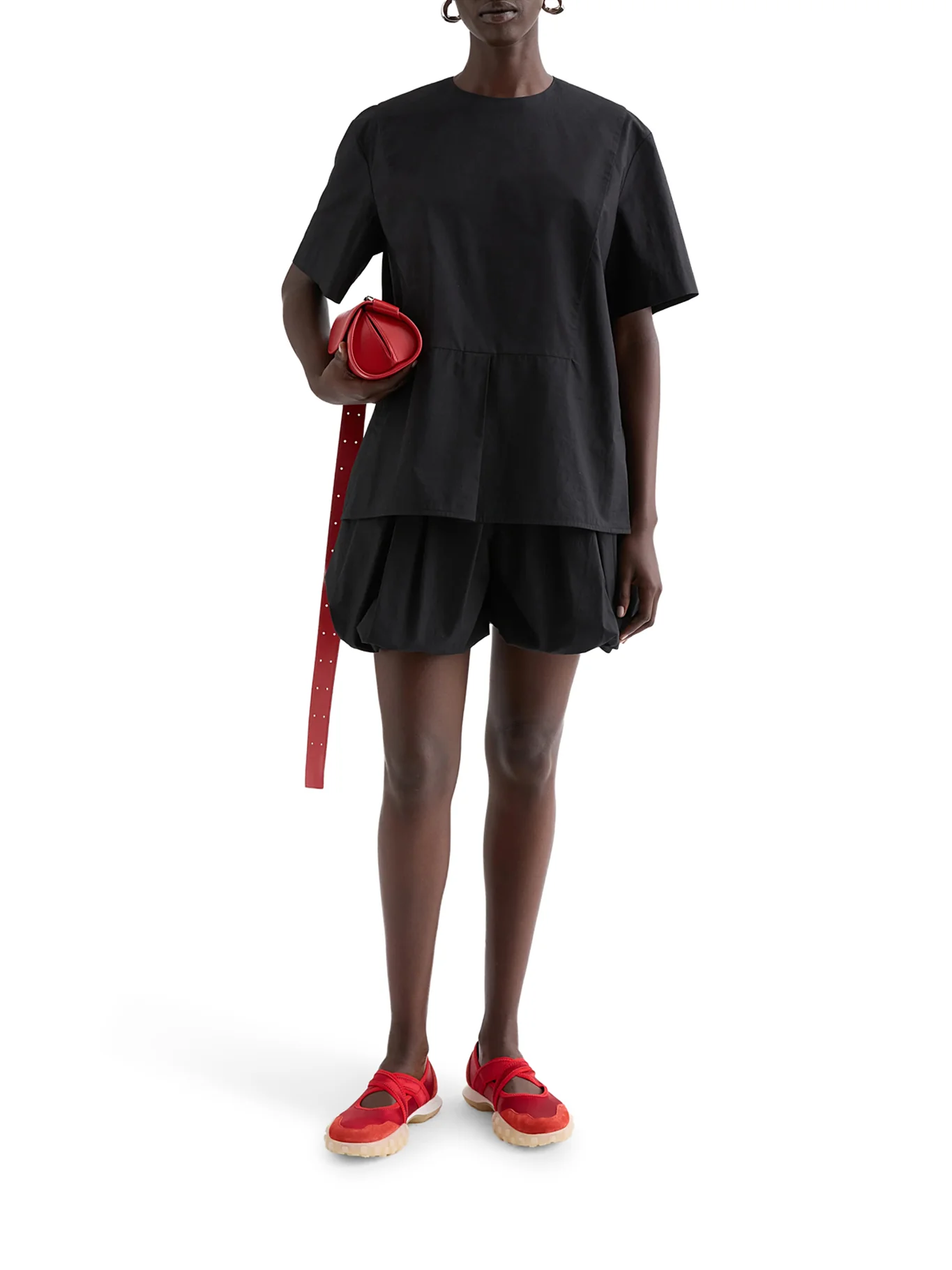COTTON POPLIN BALLOON SHORTS - Image 2
