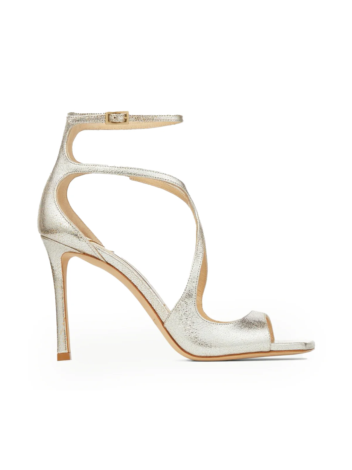 AZIA 95 CHAMPAGNE LEATHER SANDALS WITH GLITTER