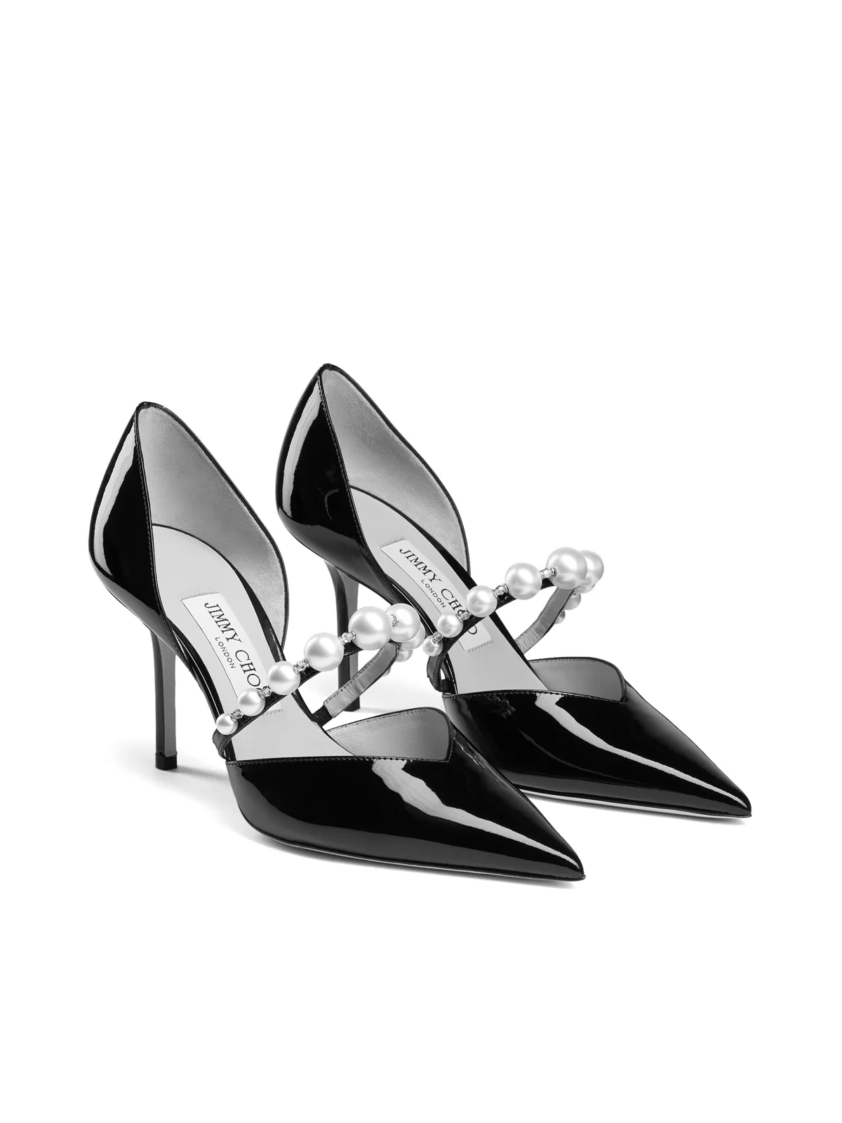 AURELIE 85 POINTED-TOE PATENT LEATHER DÉCOLLETÉ WITH PEARL DECORATION - Image 2