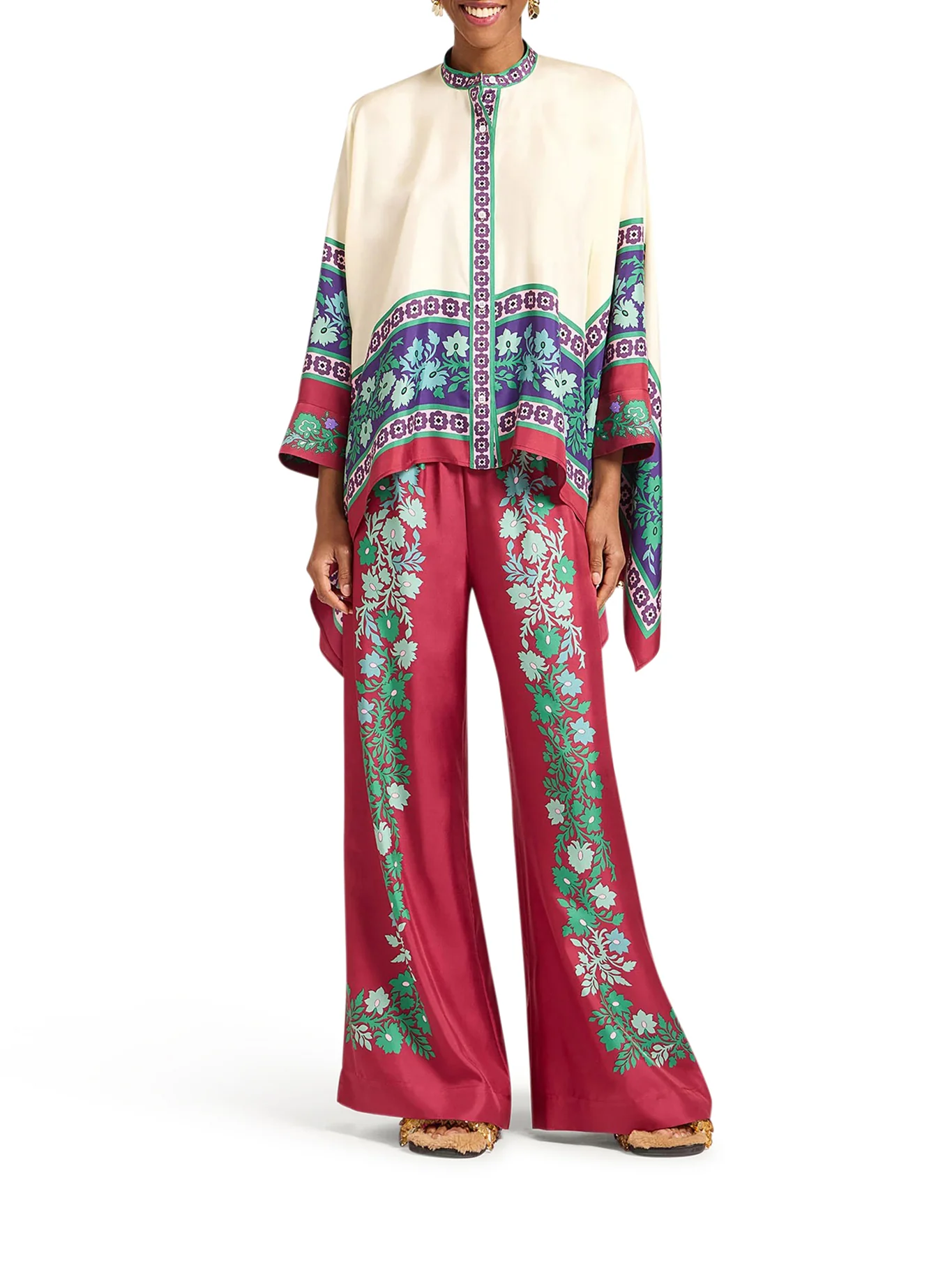 SILK PALAZZO TROUSERS - Image 2