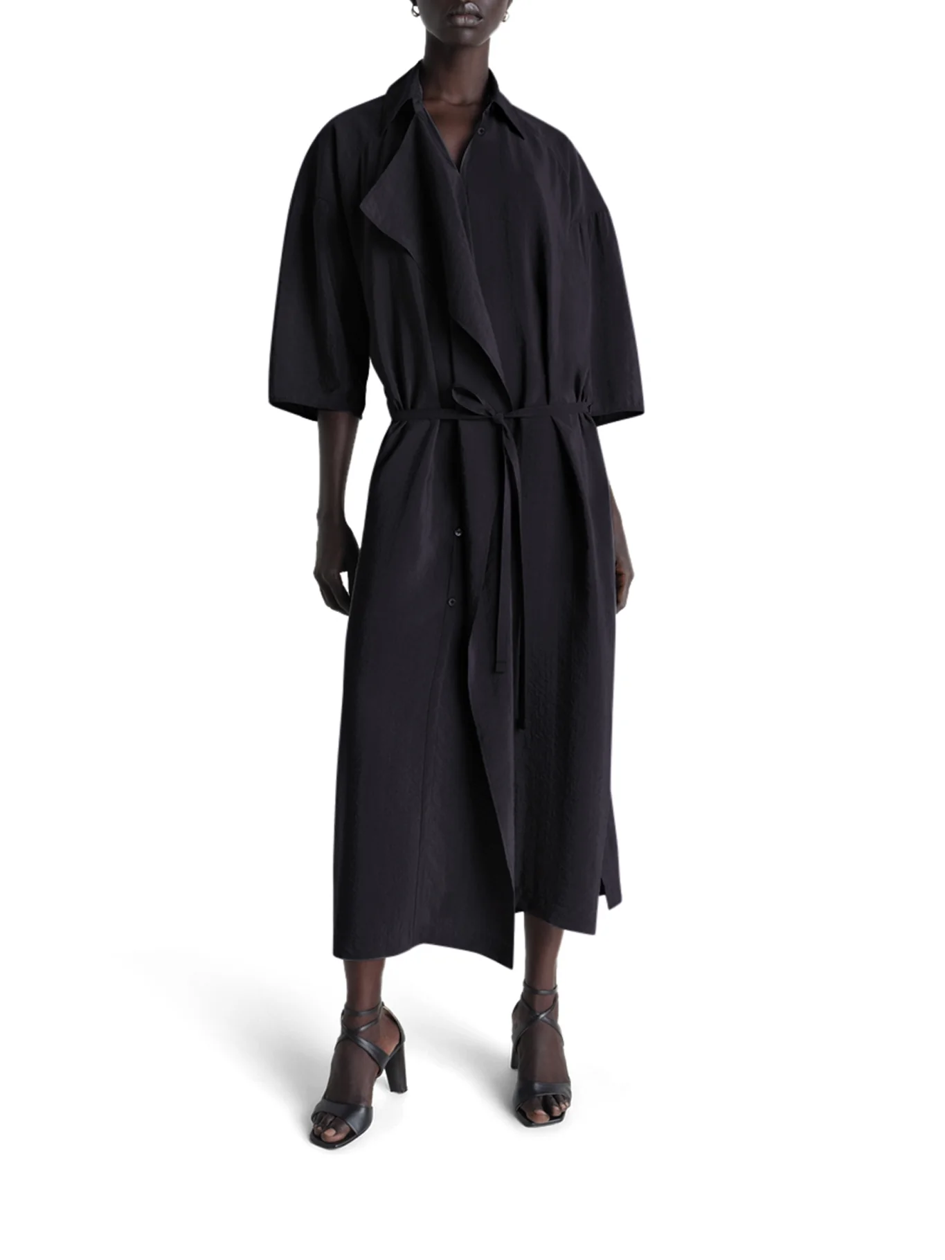 ASYMMETRIC DRESS IN DRY SILK - Image 2