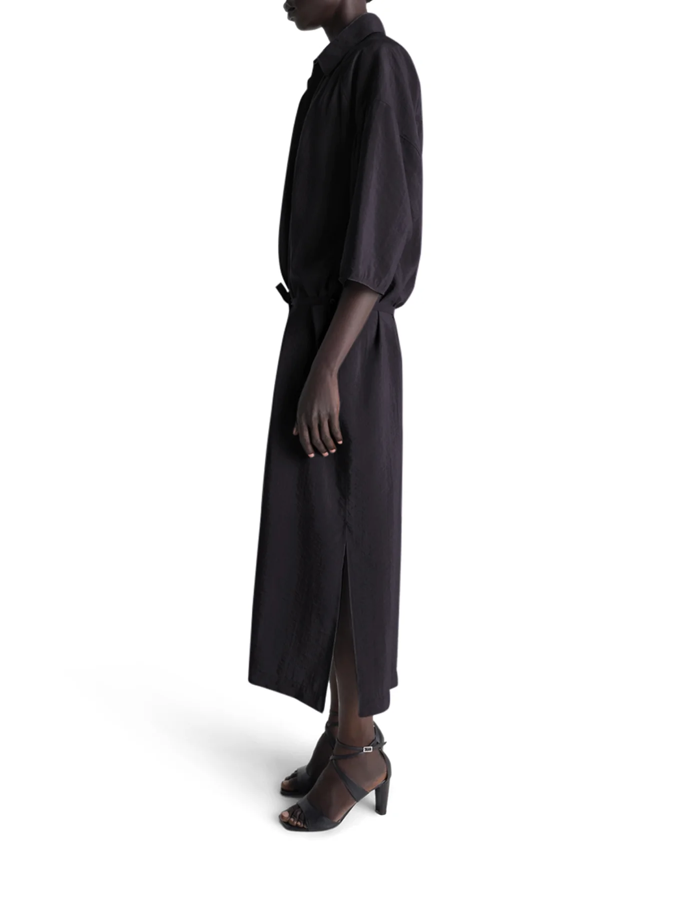 ASYMMETRIC DRESS IN DRY SILK - Image 4
