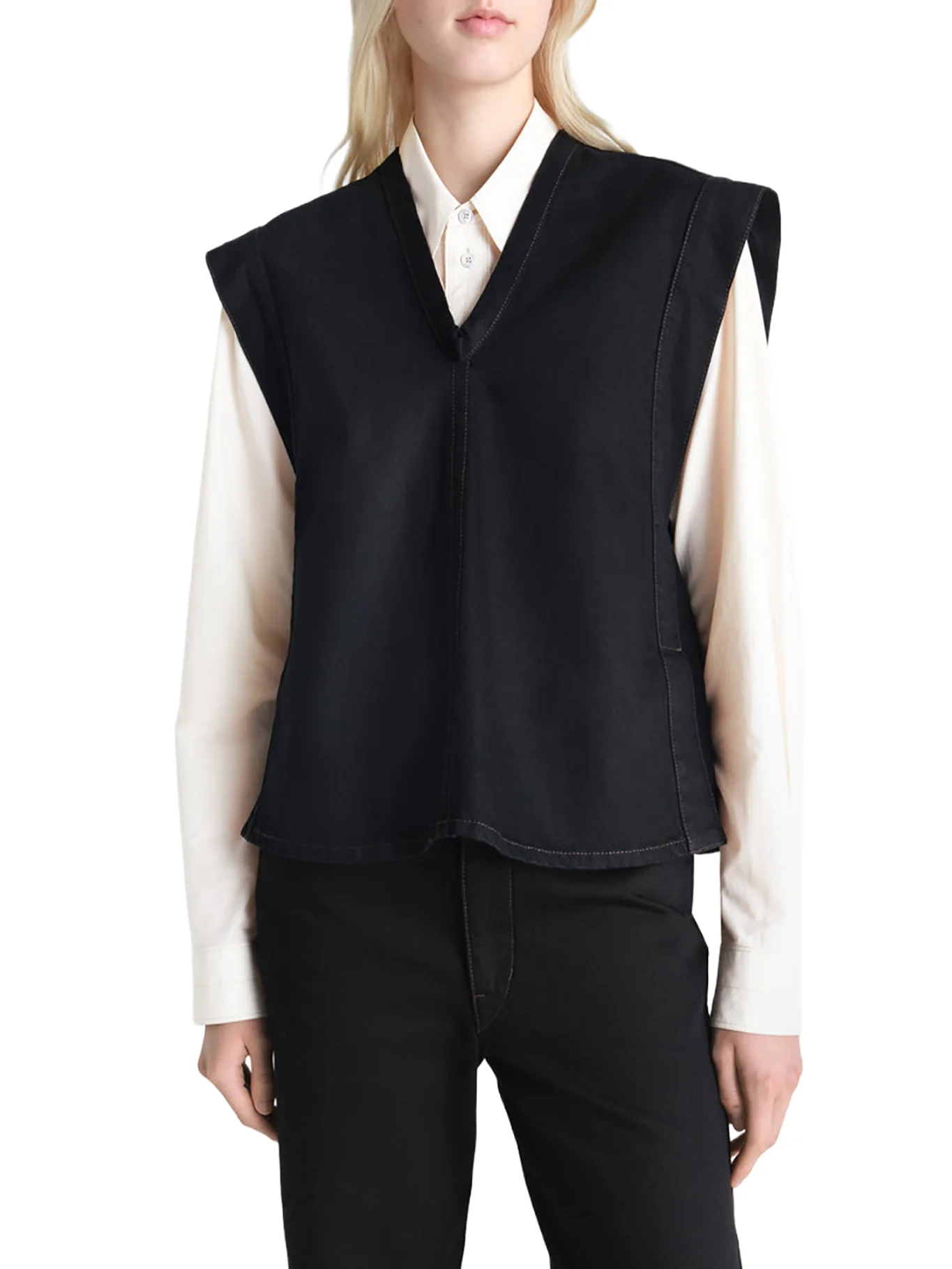DENIM TOP WITH WAIST BELT - Image 3