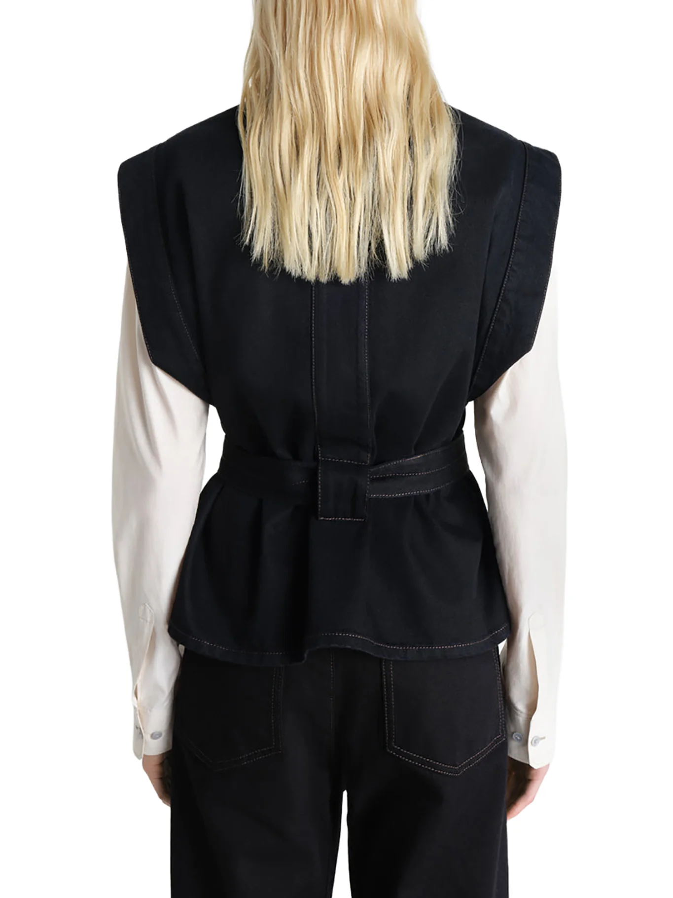 DENIM TOP WITH WAIST BELT - Image 4