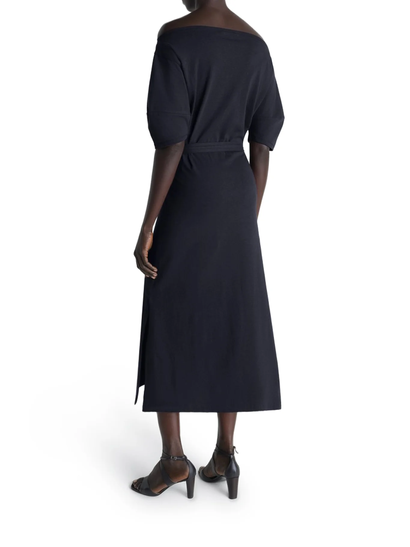 OFF-SHOULDER DRESS IN HEAVY LINEN AND COTTON JERSEY - Image 3