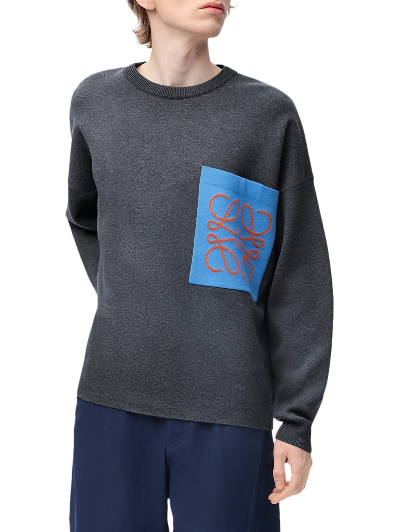 ANAGRAM COTTON BLEND SWEATER WITH POCKET - Image 3
