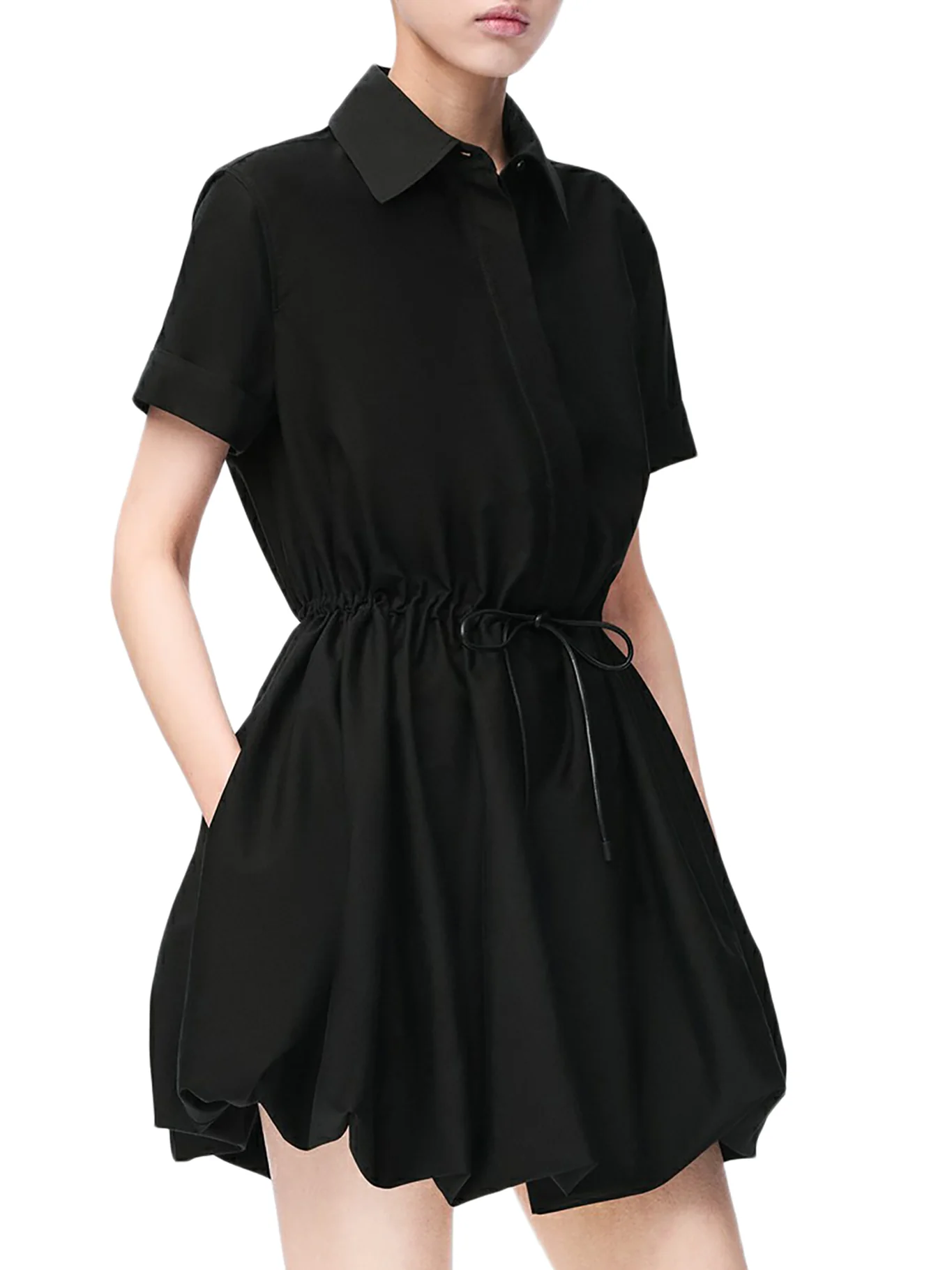 COTTON AND SILK BALLOON SKIRT DRESS - Image 3