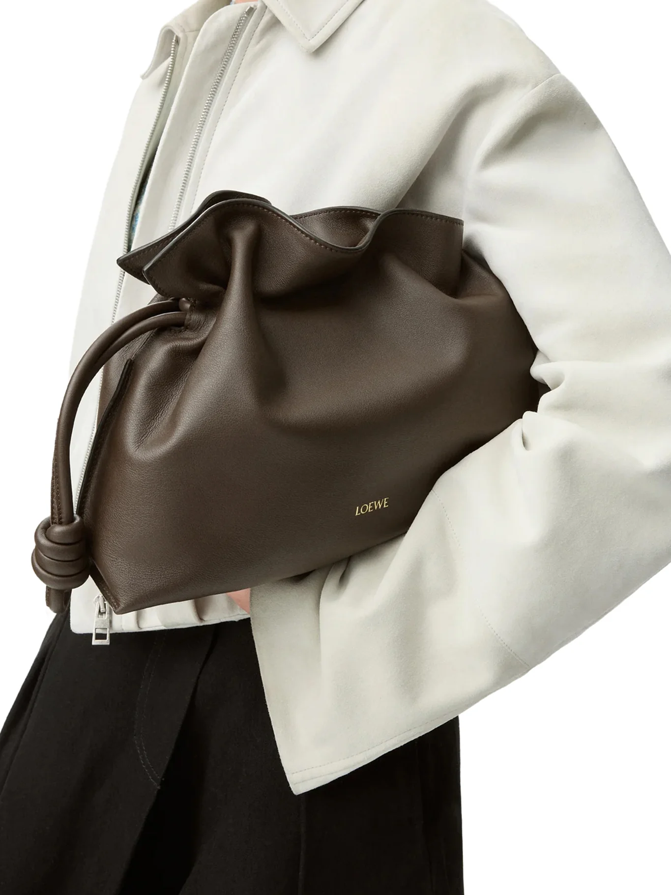 MEDIUM FLAMENCO CLUTCH BAG IN CALFSKIN NAPPA - Image 2