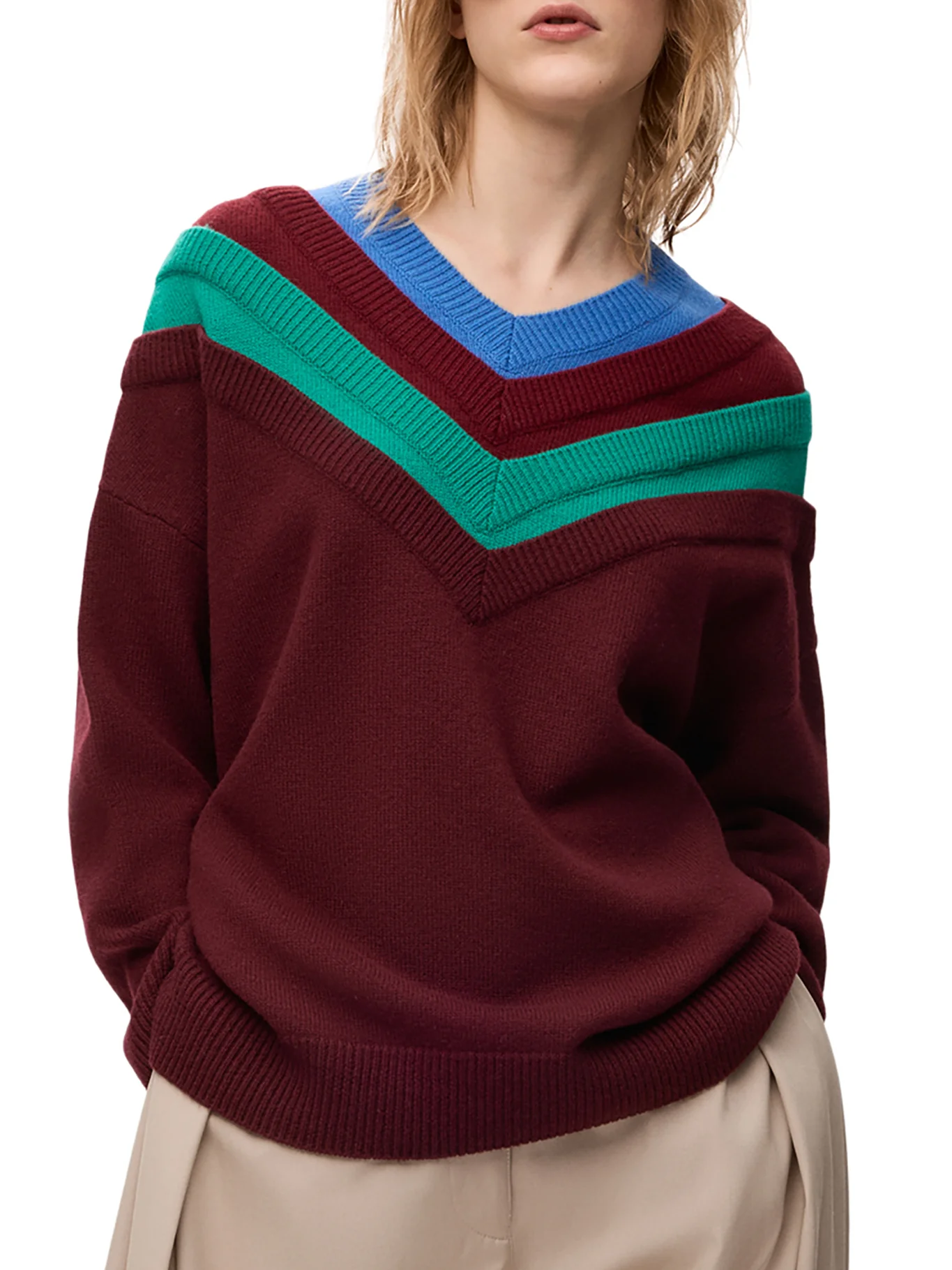 WOOL SWEATER WITH LAYERED CONSTRUCTION - Image 3