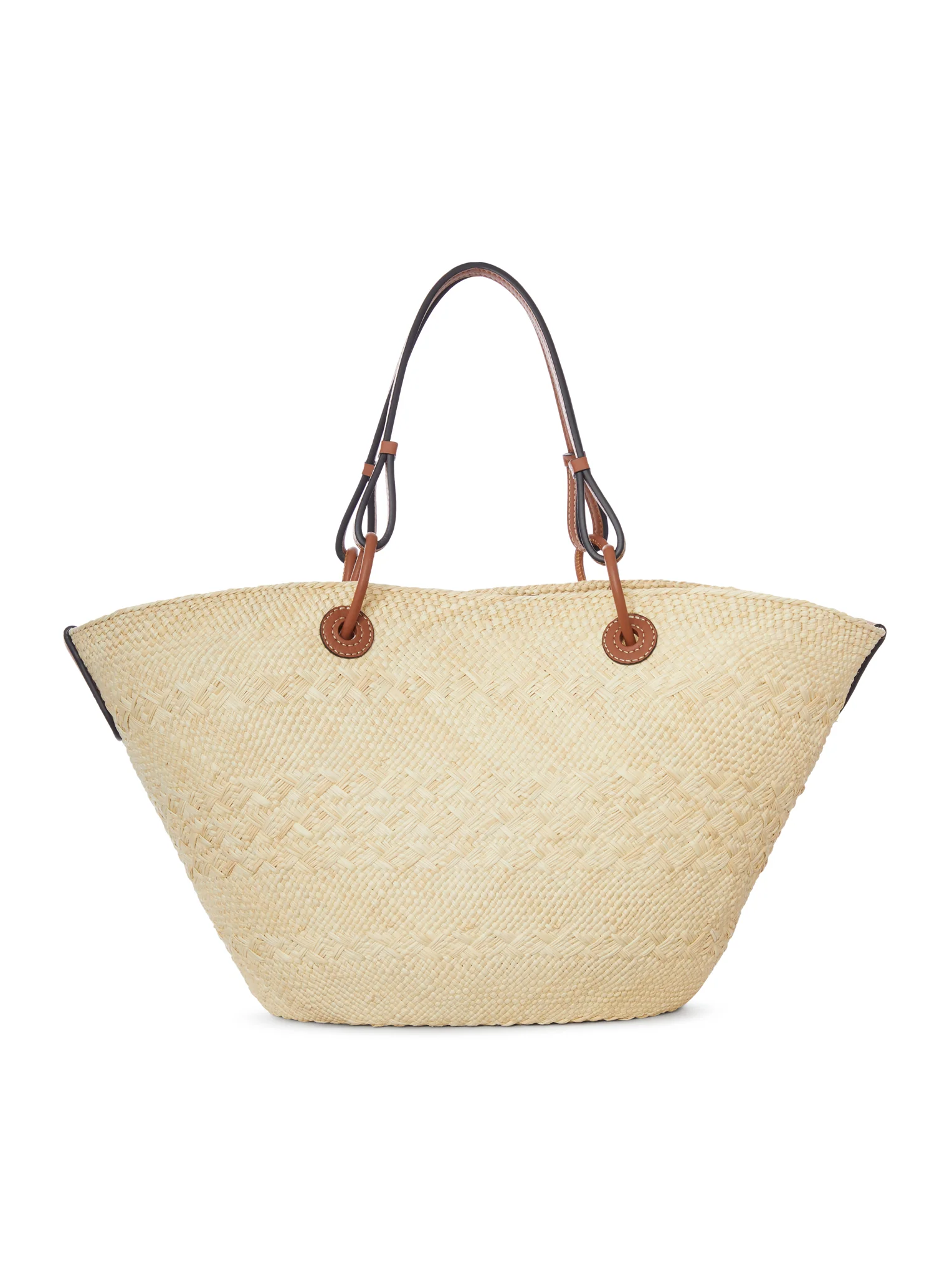 ANAGRAM BASKET MEDIUM BAG IN IRACA PALM AND CALFSKIN - Image 3