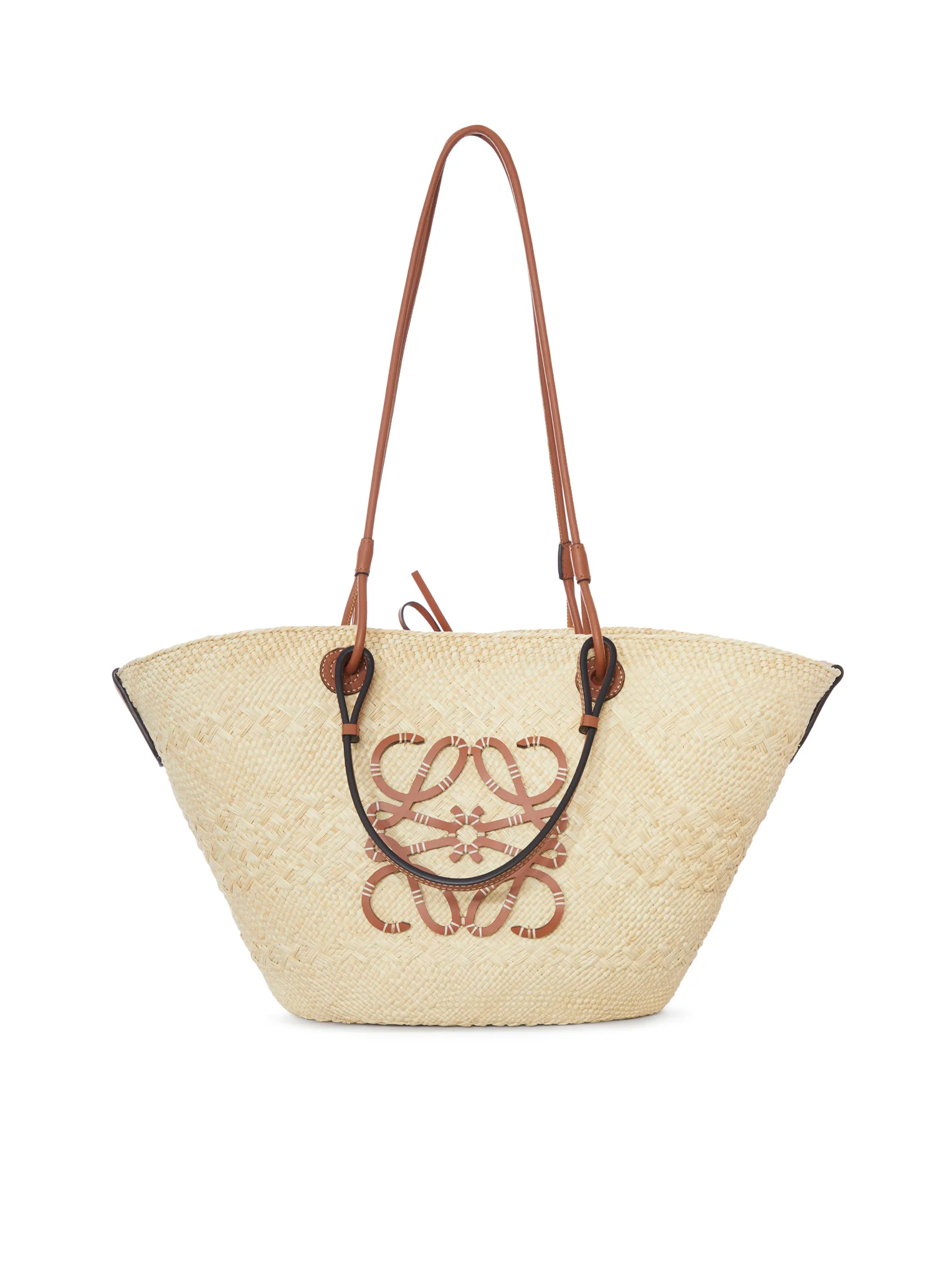ANAGRAM BASKET MEDIUM BAG IN IRACA PALM AND CALFSKIN - Image 4