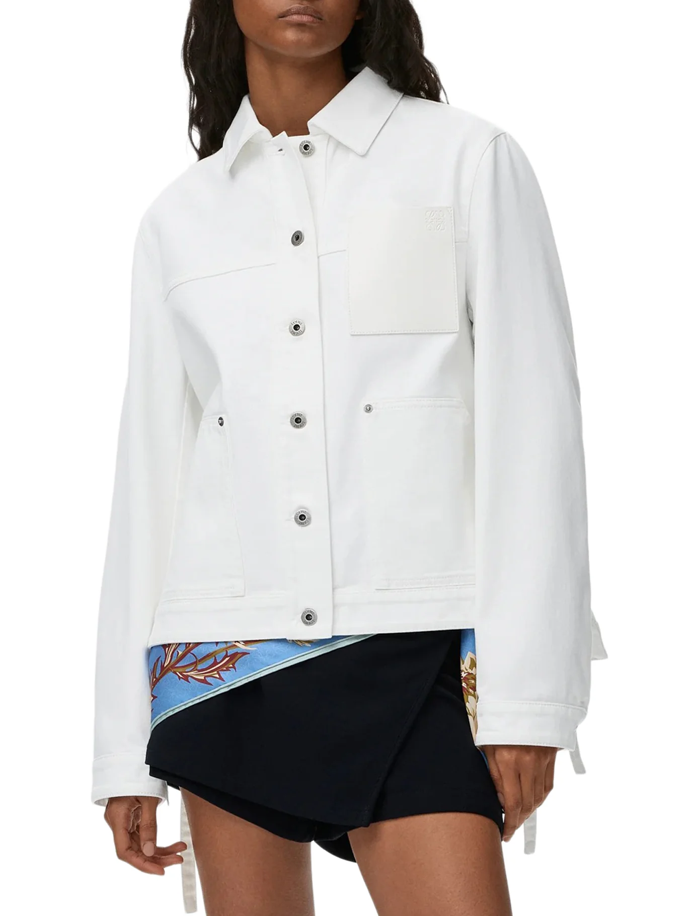 DENIM JACKET WITH APPLIED LEATHER POCKET - Image 3