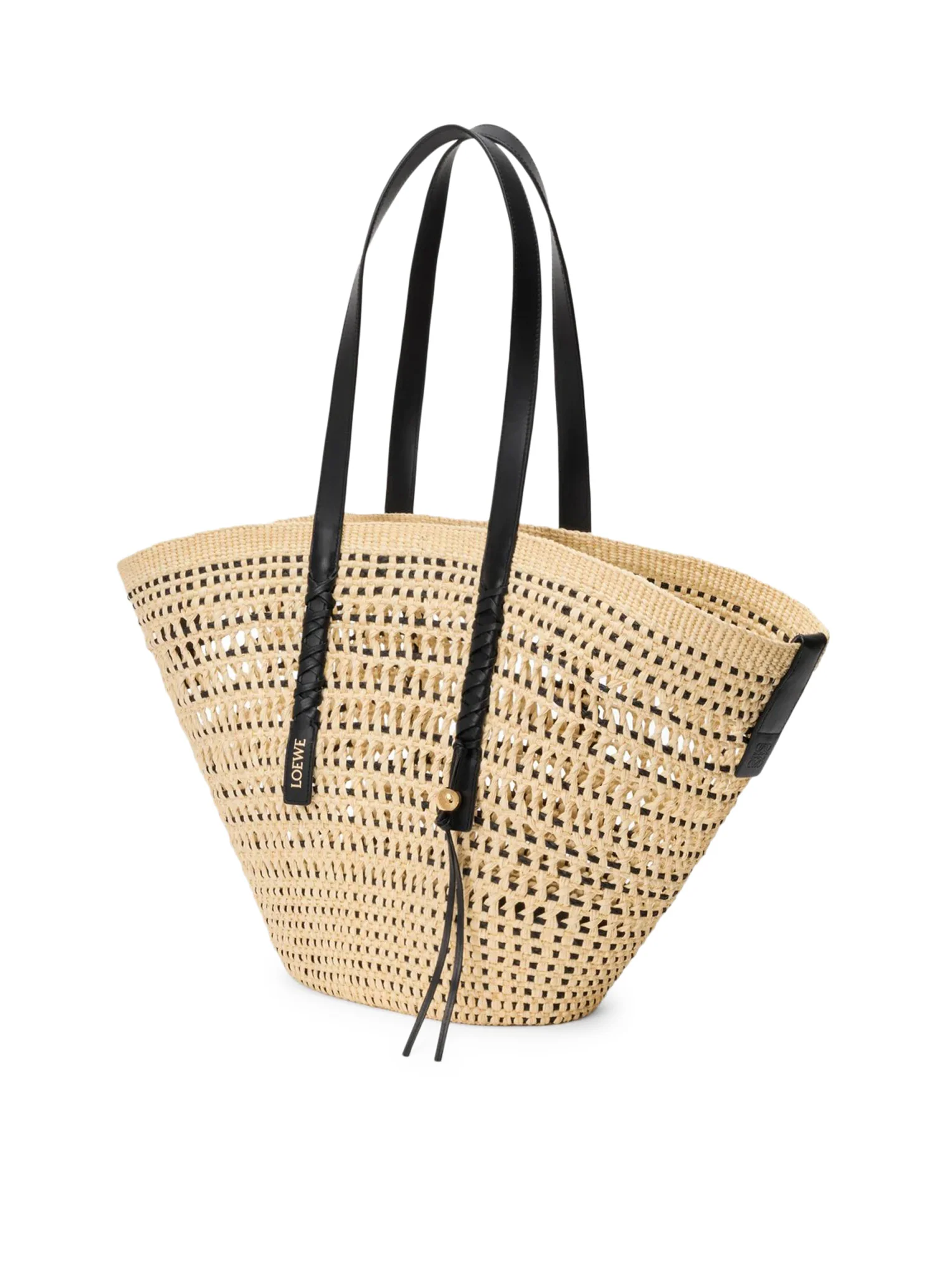 LARGE BRAID BASKET BAG IN IRACA PALM AND CALFSKIN - Image 4