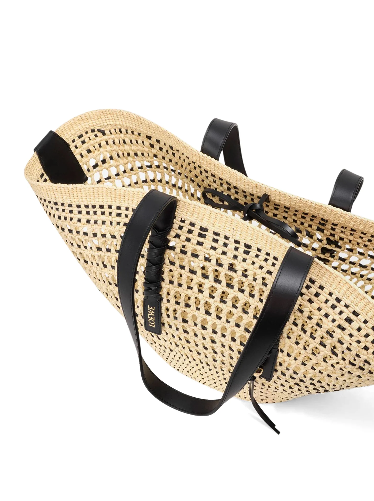 LARGE BRAID BASKET BAG IN IRACA PALM AND CALFSKIN - Image 6