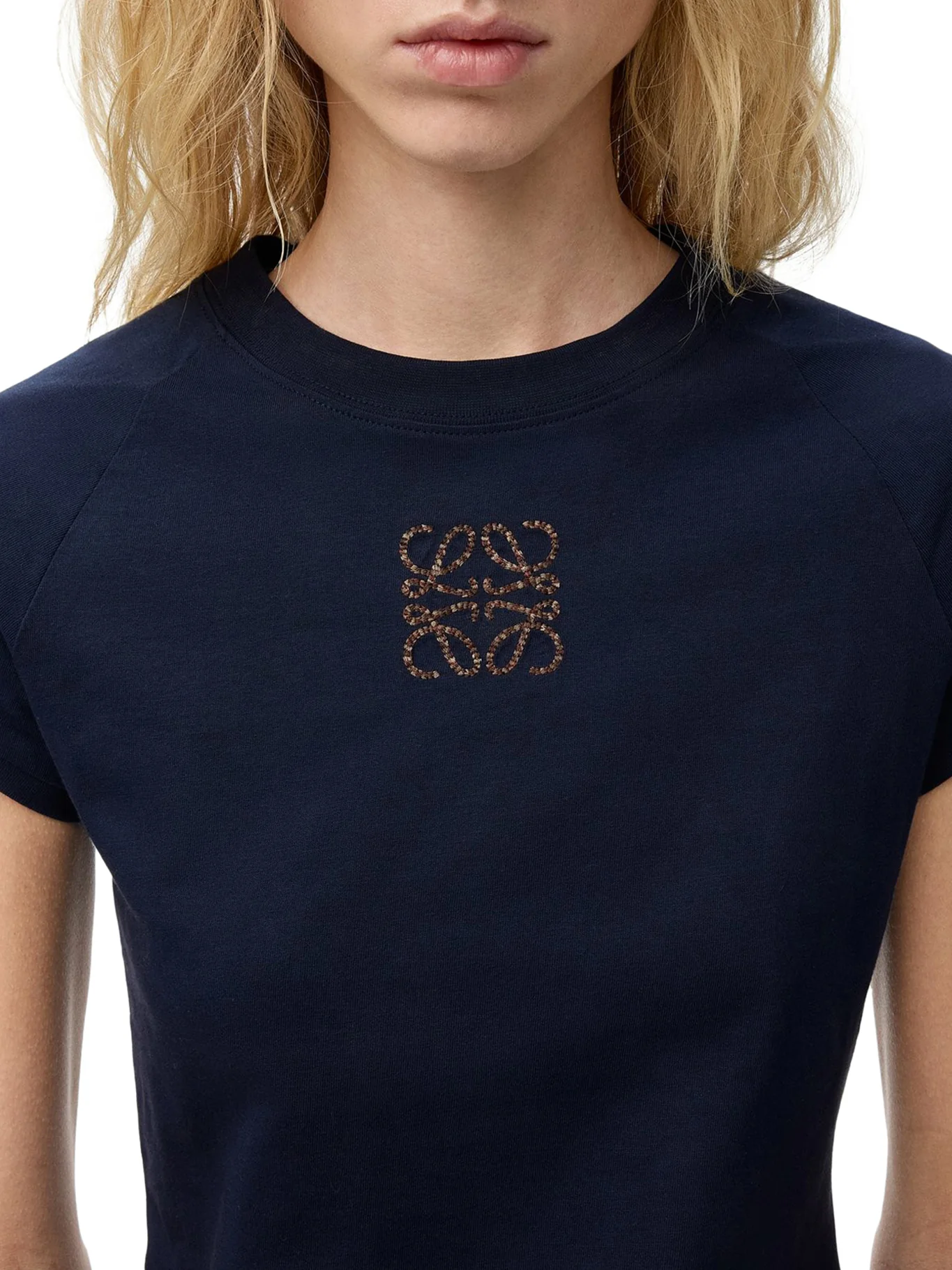 LIGHTWEIGHT COTTON JERSEY T-SHIRT WITH MOSAIC-EFFECT ANAGRAM EMBROIDERY - Image 5