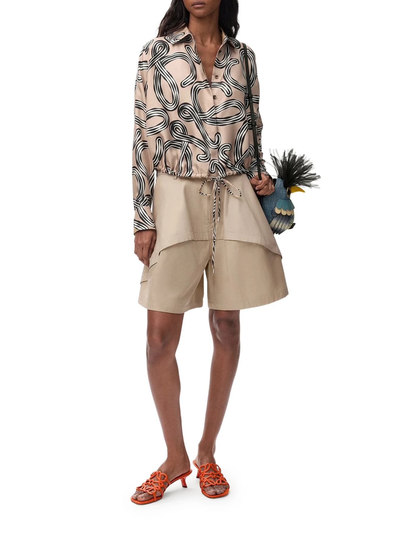LIGHTWEIGHT COTTON SHORTS WITH ASYMMETRIC PANEL CONSTRUCTION - Image 2