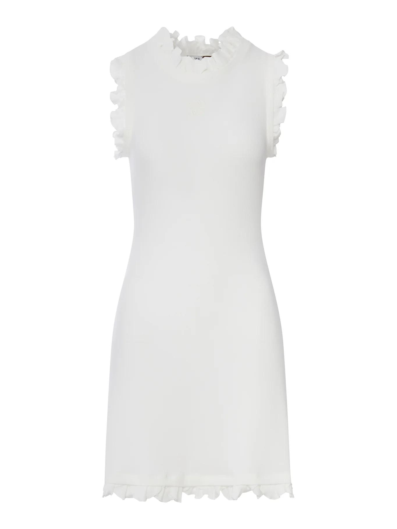 RIBBED JERSEY DRESS WITH RUFFLES