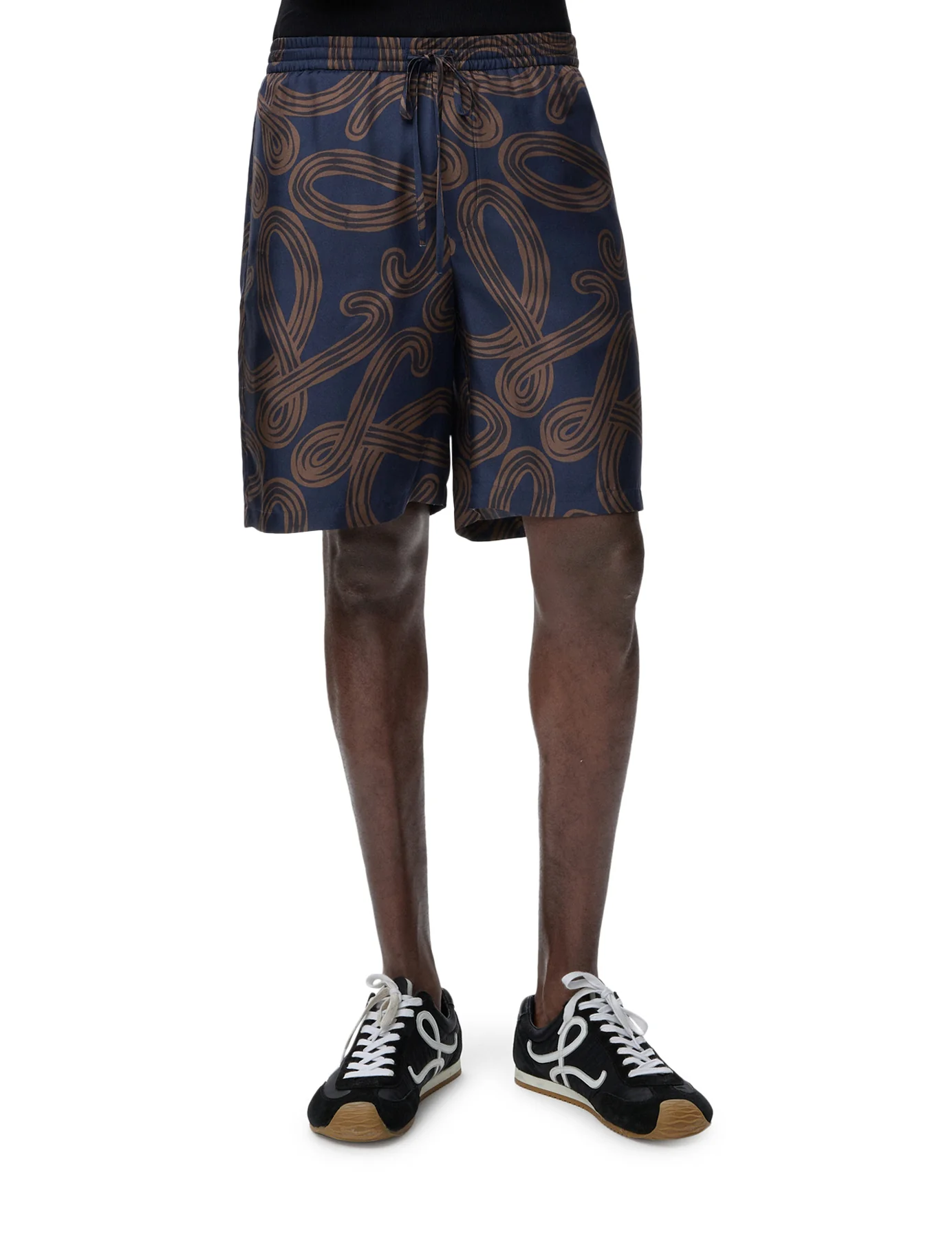 SILK TWILL SHORTS WITH ALL-OVER ANAGRAM PRINT - Image 3