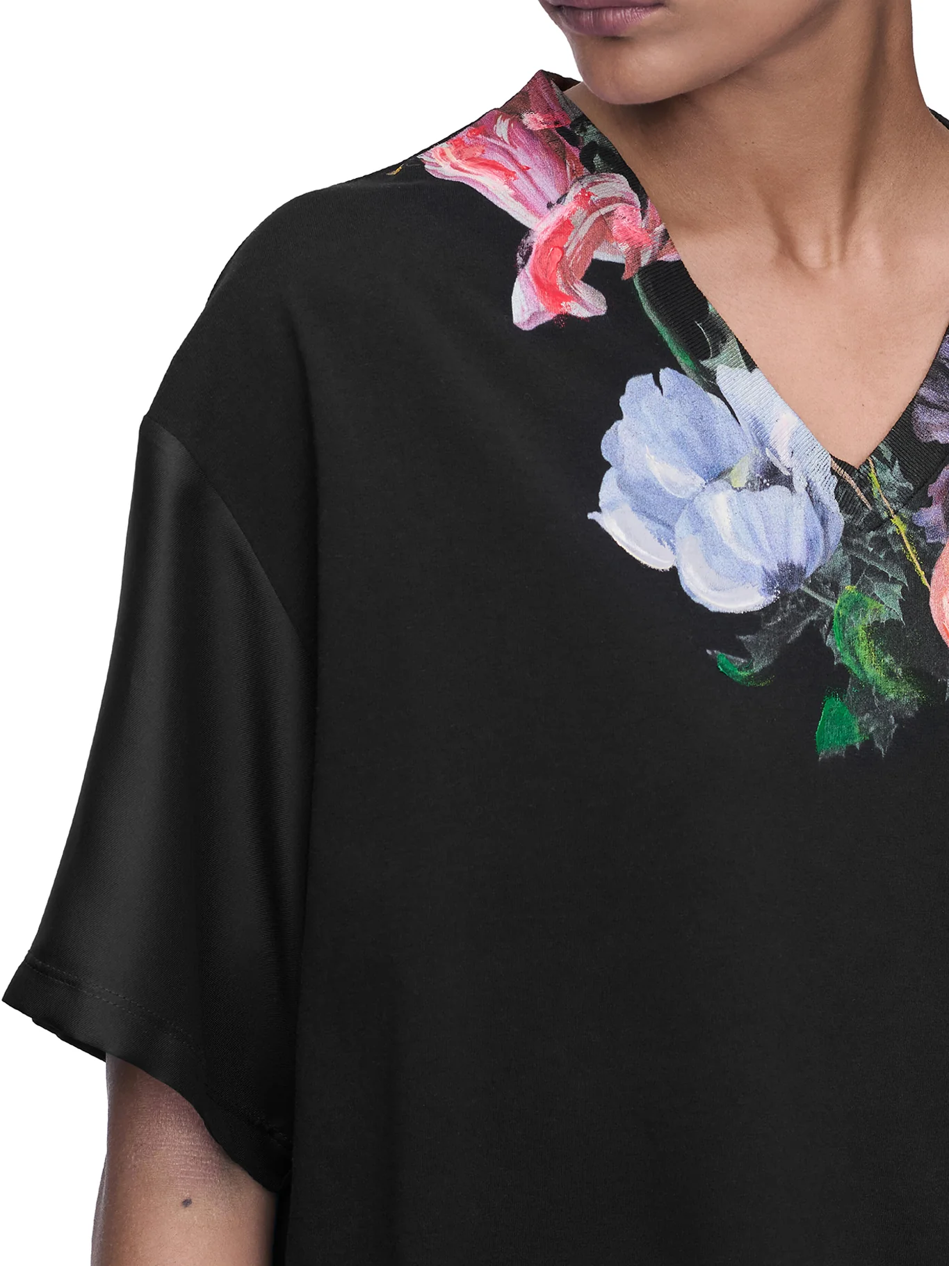 COTTON AND SILK T-SHIRT WITH FLORAL PATTERN - Image 5
