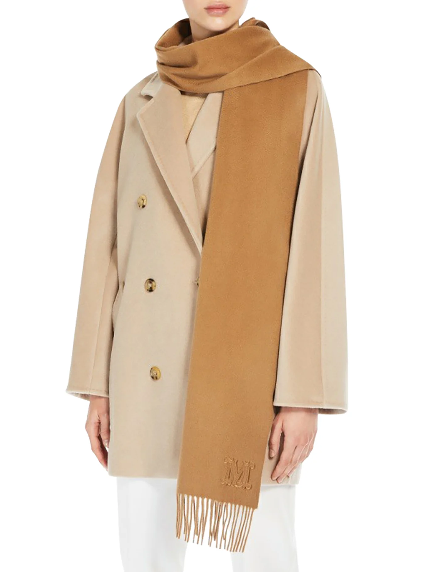 CASHMERE STOLE WITH MONOGRAM EMBROIDERY - Image 2