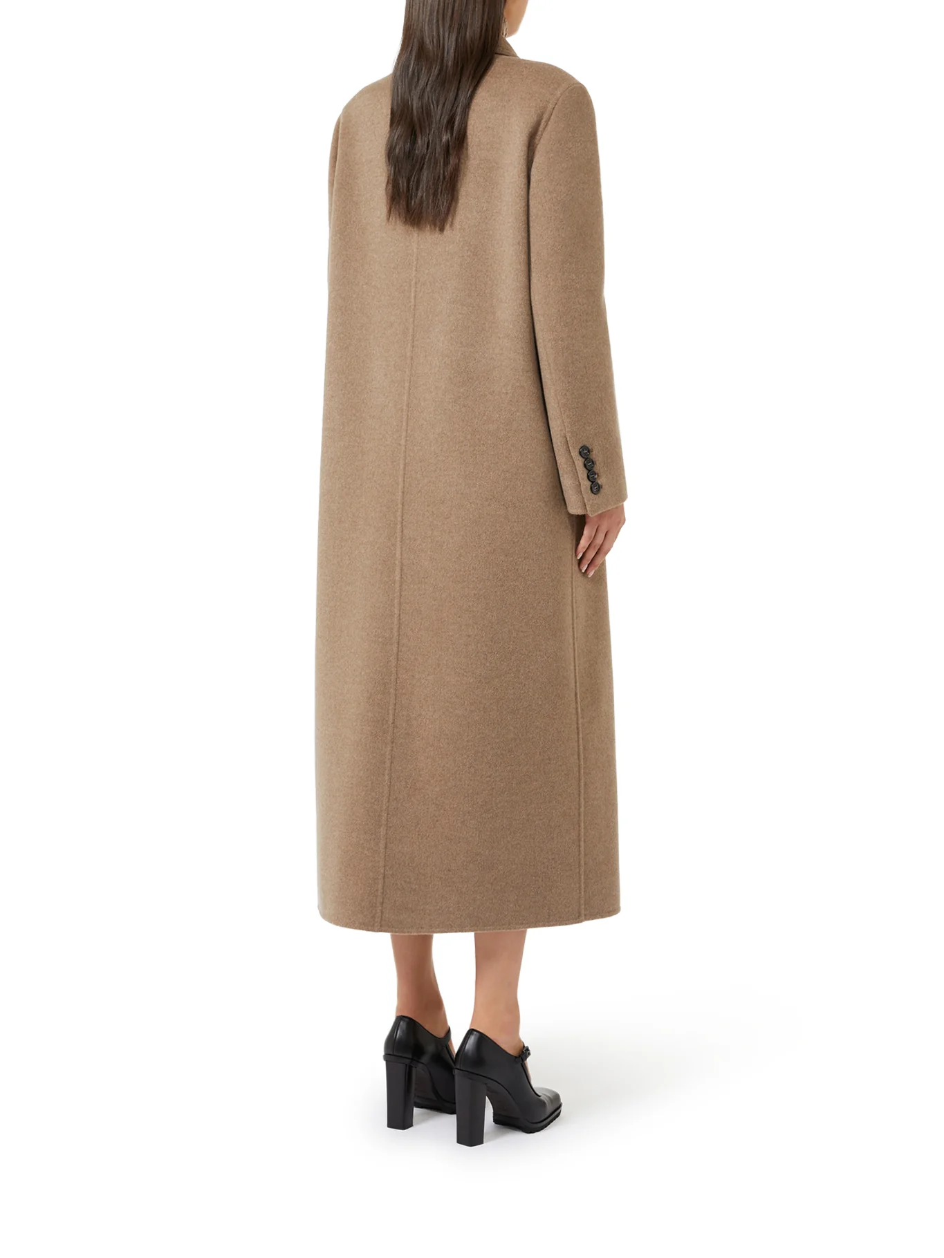 LONG DOUBLE-BREASTED CASHMERE COAT - Image 3