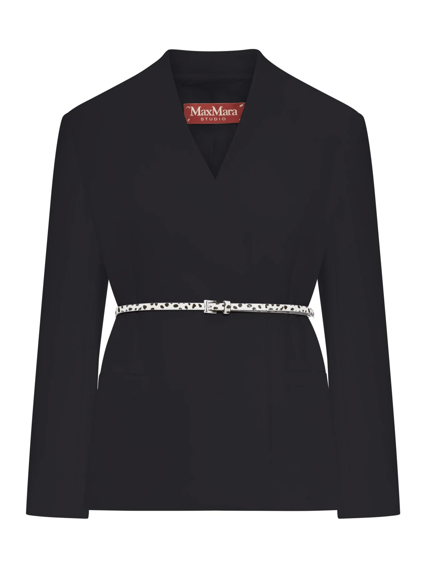 DOUBLE-BREASTED CADY JACKET WITH BELT