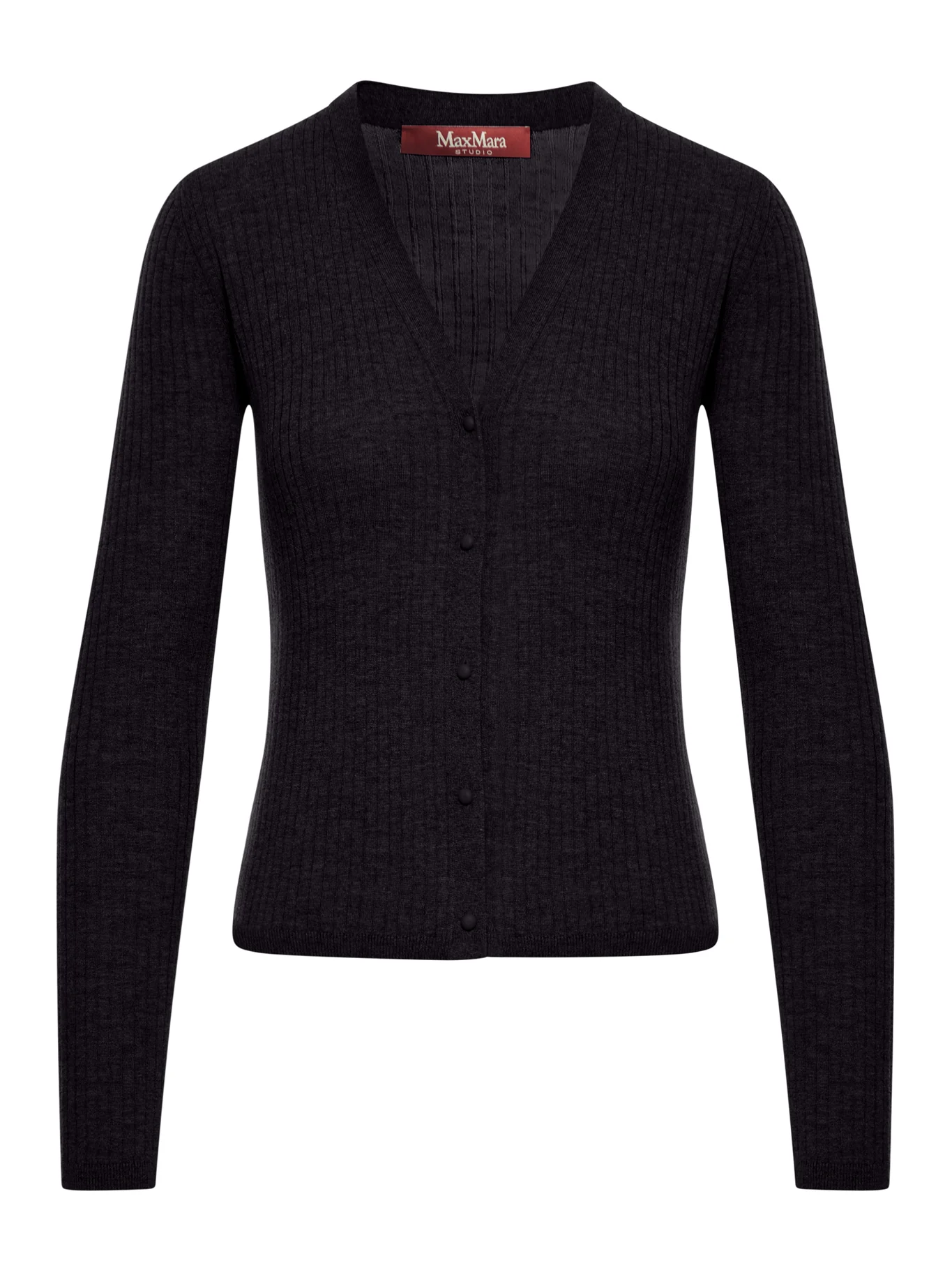 RIBBED SILK CARDIGAN