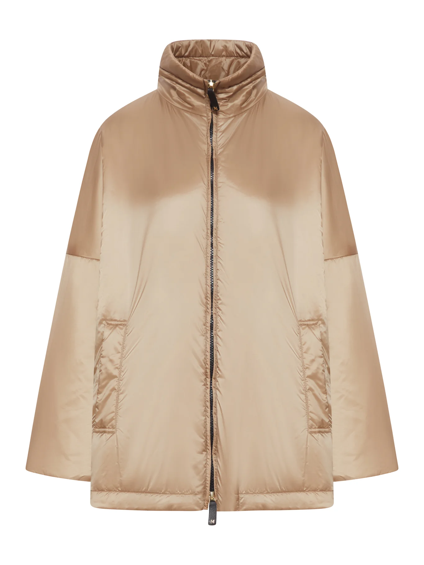 PADDED JACKET WITH HIGH COLLAR IN ANTI-DROP CANVAS