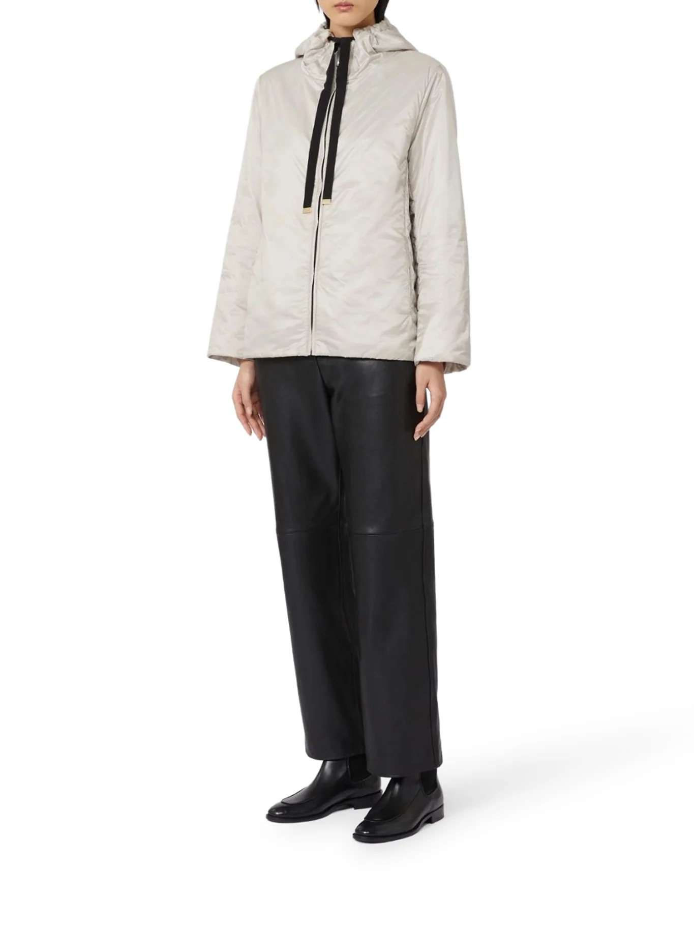 PADDED JACKET WITH HOOD IN WATERPROOF CANVAS - Image 2