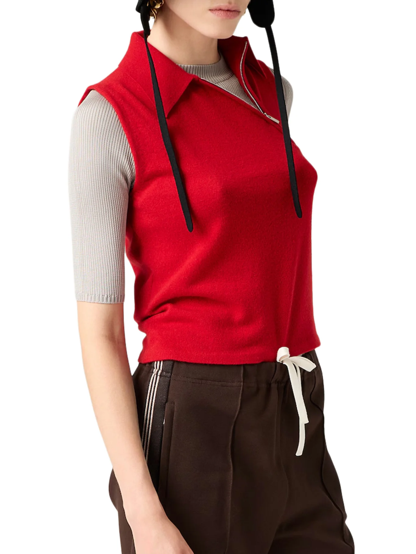 CASHMERE SLEEVELESS POLO SHIRT - Image 2