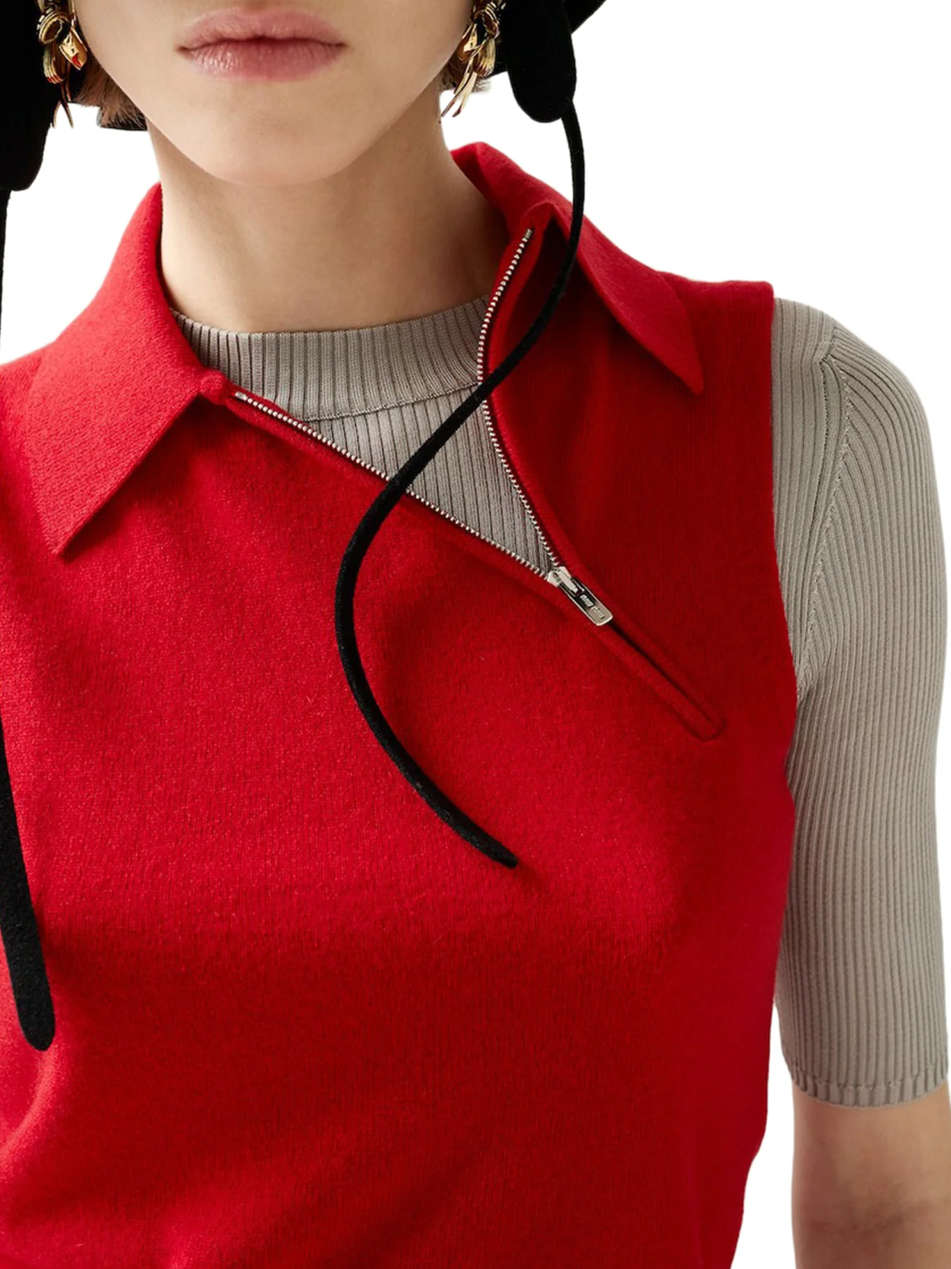 CASHMERE SLEEVELESS POLO SHIRT - Image 4