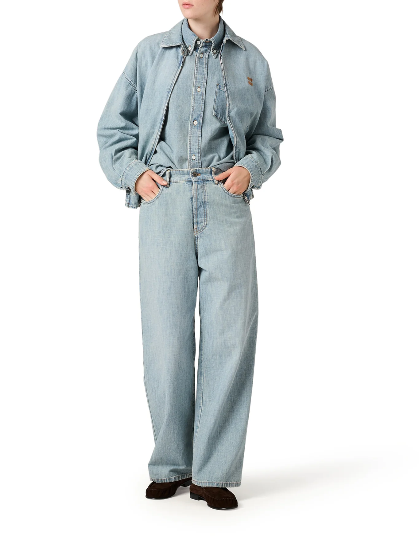 CHAMBRAY DENIM JEANS - Image 2