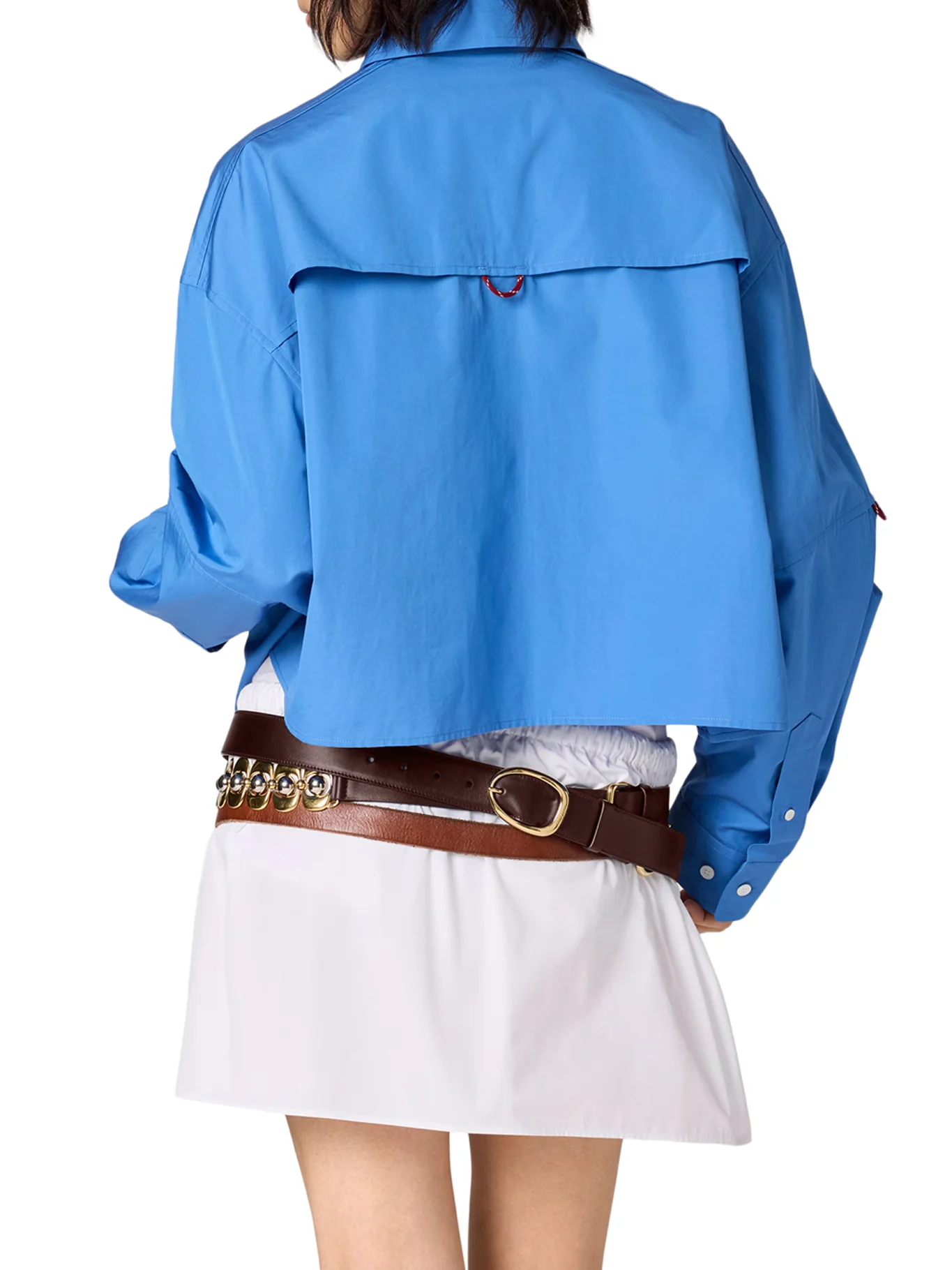 COTTON POPLIN MINI SKIRT WITH LOGO - Image 3